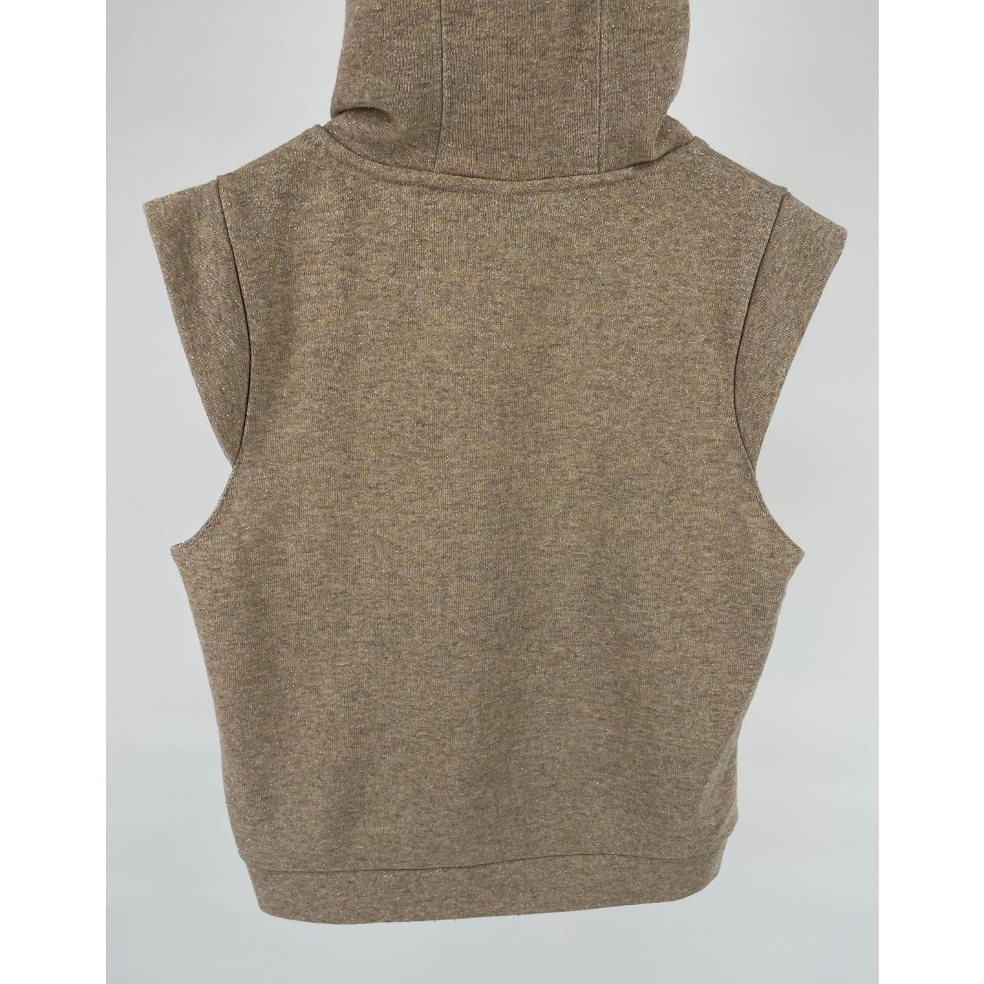 Hoodie Mouwloos Beige Glitter Maat 134 / 140; Afbeelding: 4