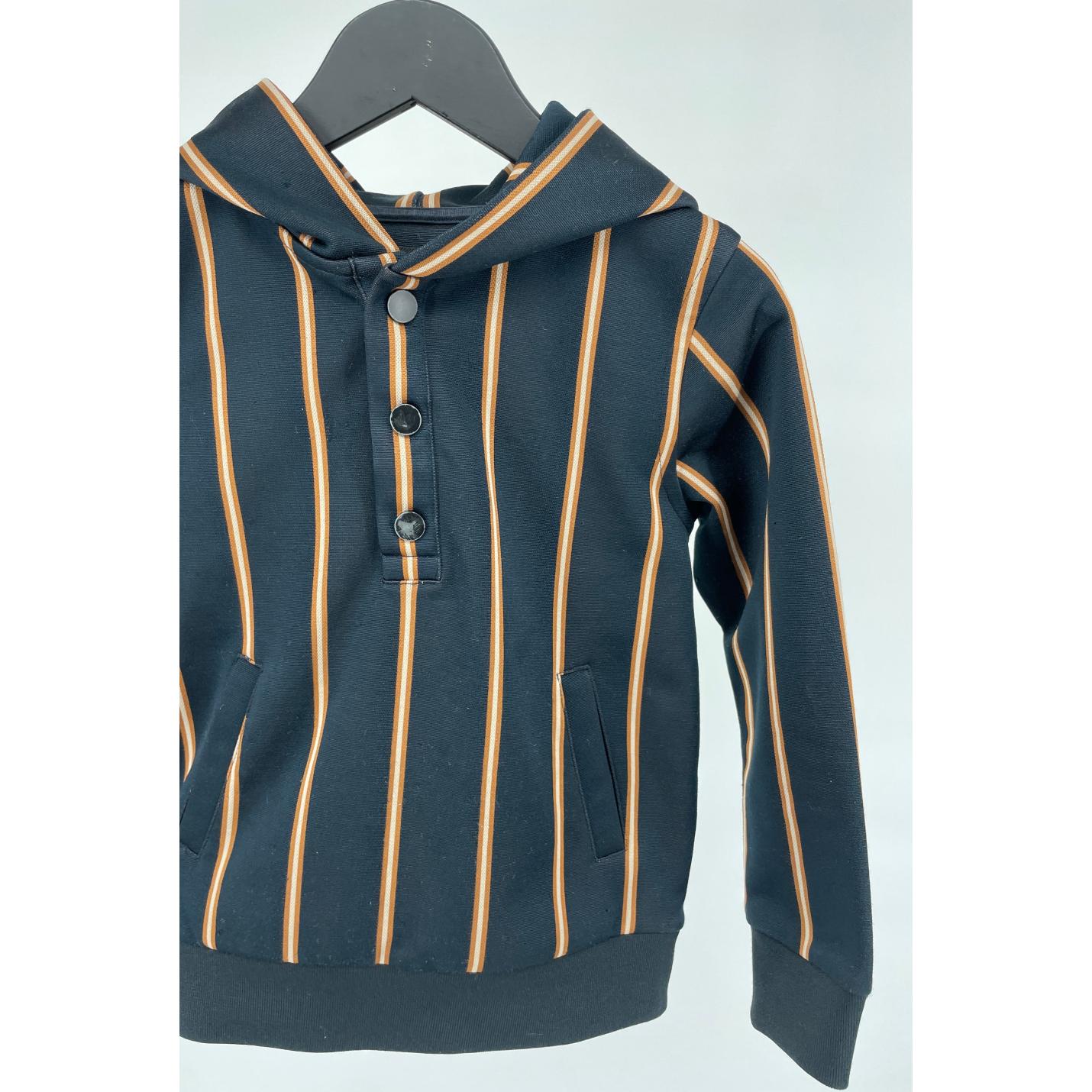 Hoodie Donkerblauw Strepen Maat 116; Afbeelding: 3