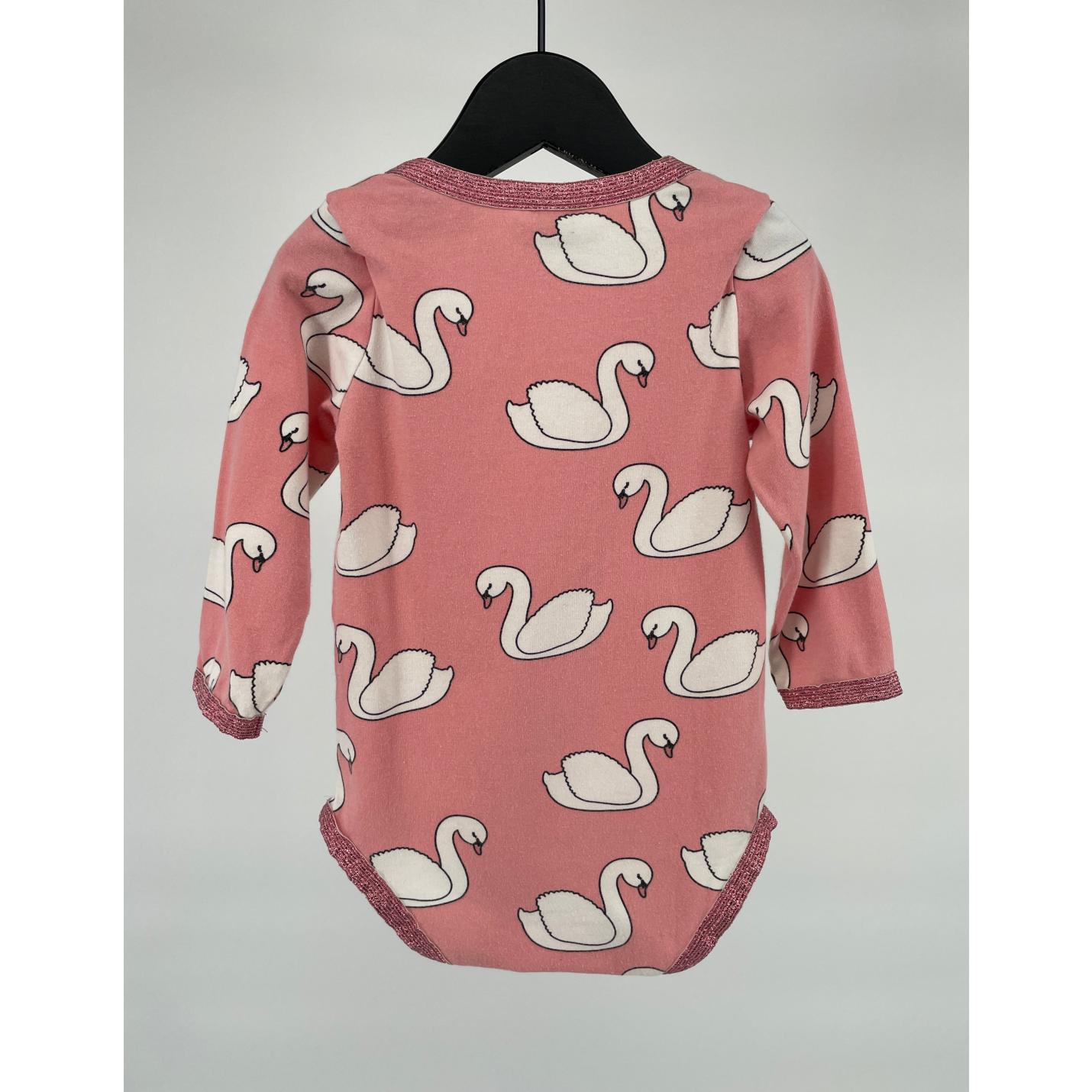 Romper Roze Zwanen Maat 74; Afbeelding: 2