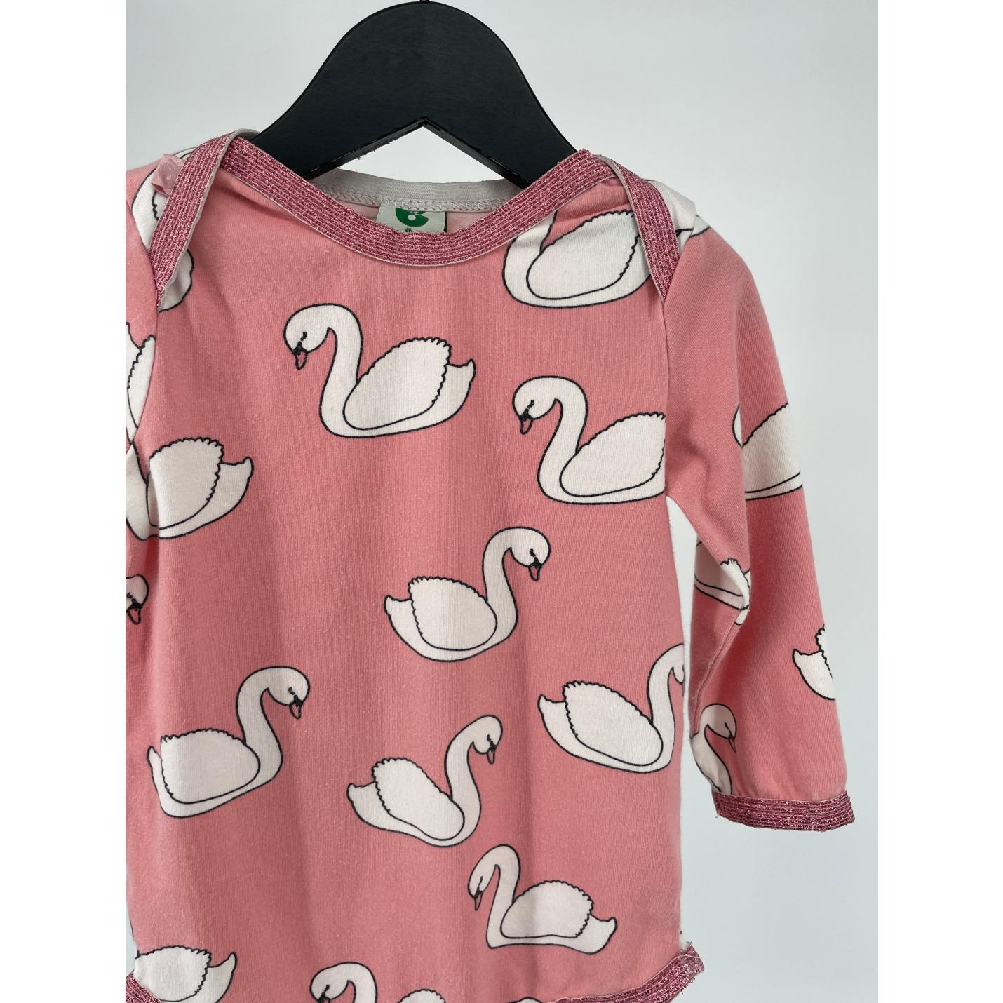 Romper Roze Zwanen Maat 74; Afbeelding: 3