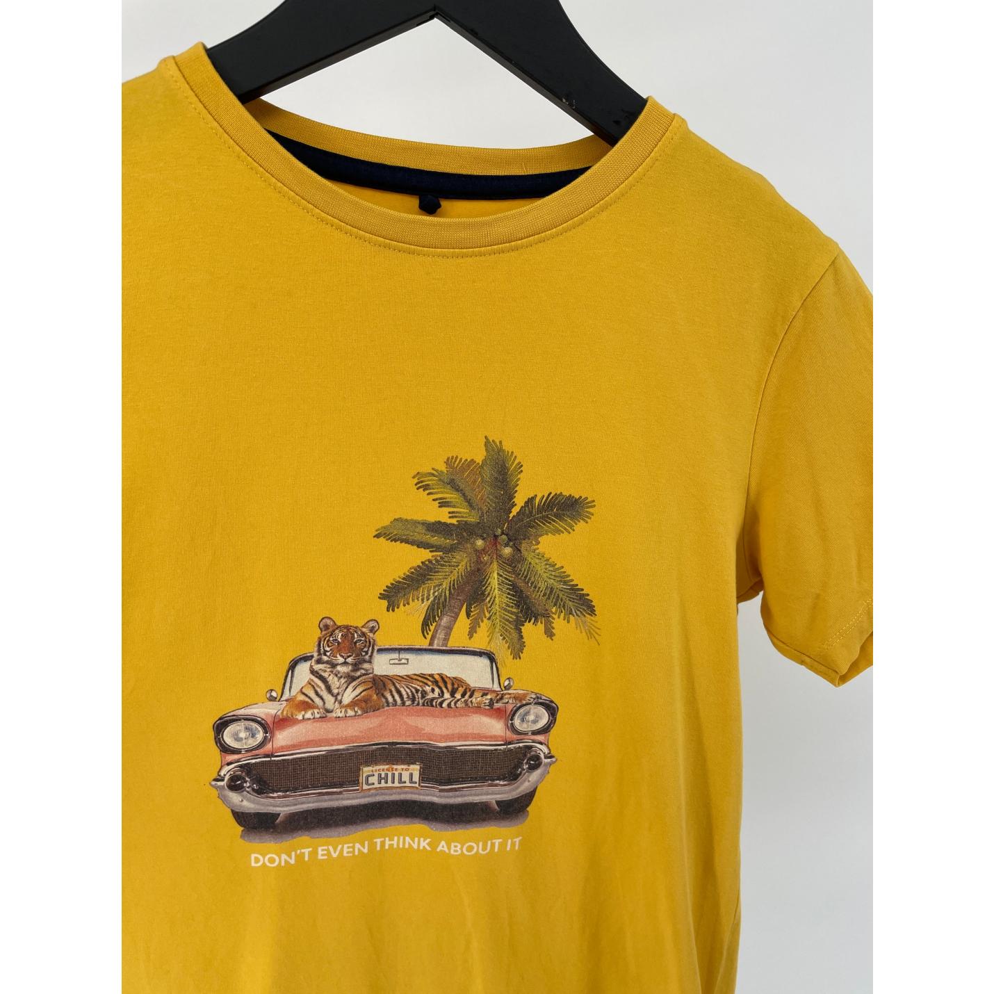 T-shirt Geel Tijger in Auto Maat 146 / 152; Afbeelding: 3