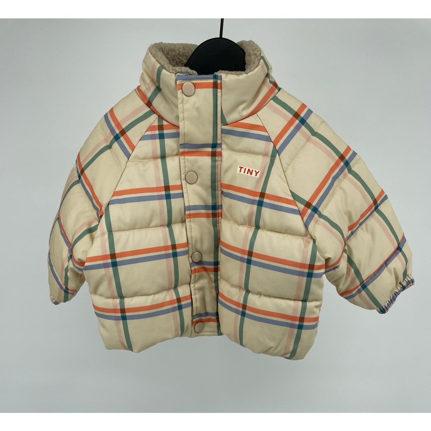Winterjas Beige Geruit Maat 86; Afbeelding: 2