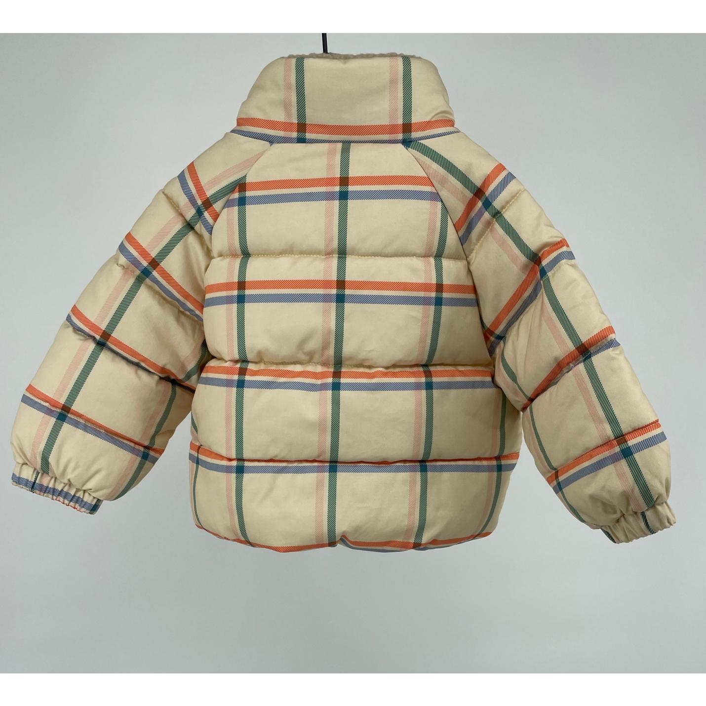 Winterjas Beige Geruit Maat 86; Afbeelding: 3