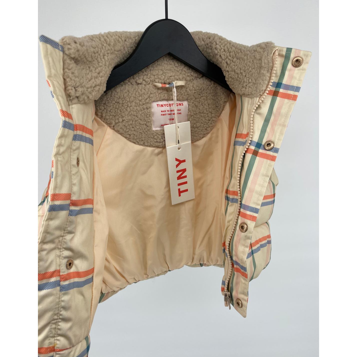 Winterjas Beige Geruit Maat 86; Afbeelding: 5