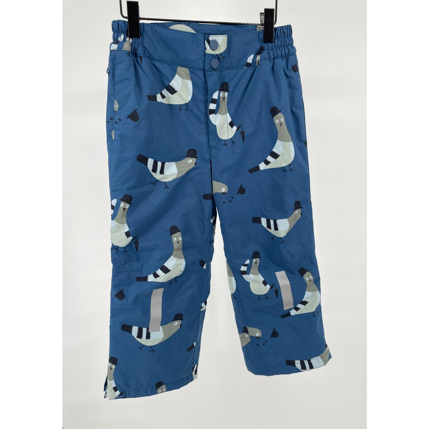 Sneeuwbroek Blauw Duiven Print Maat 116