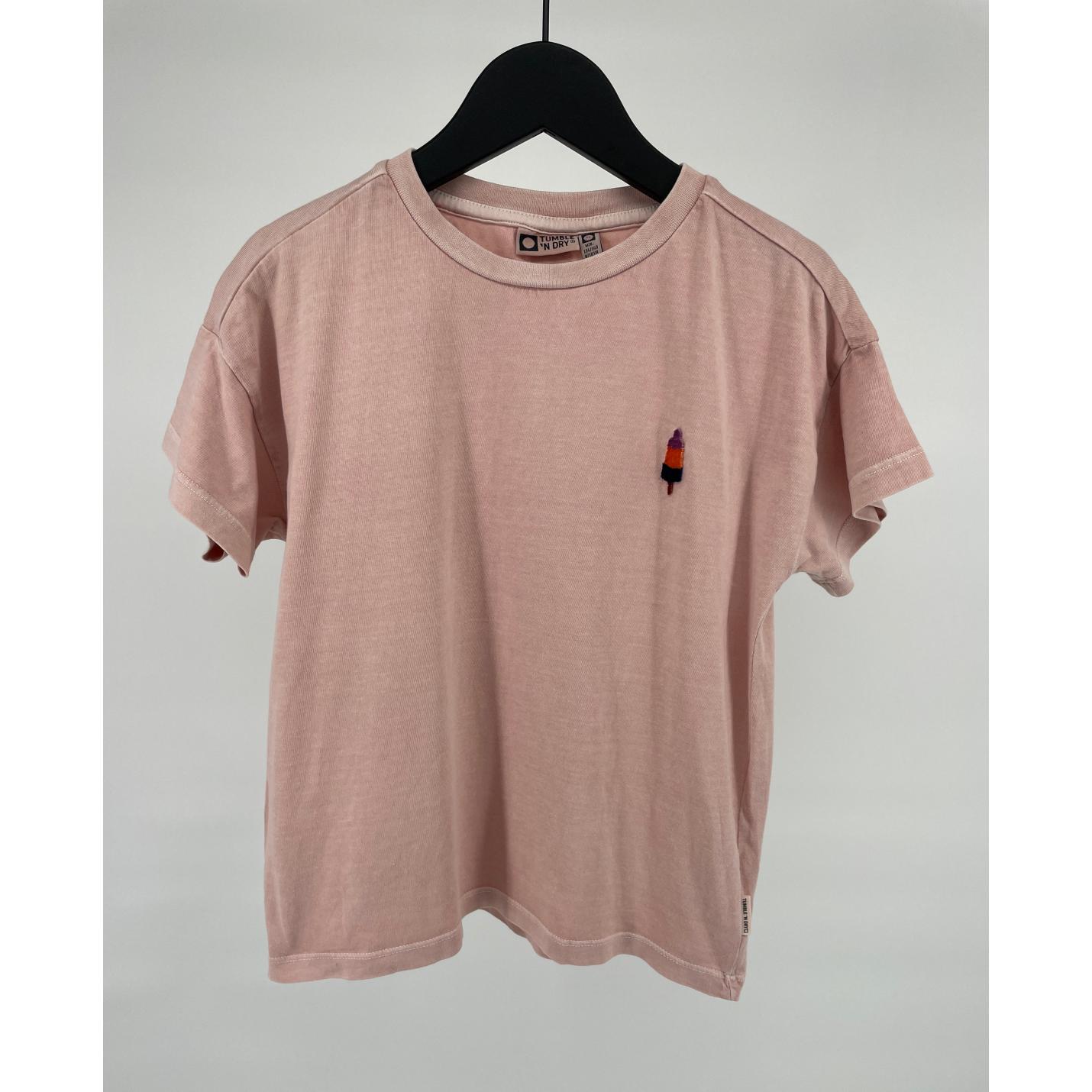 T-shirt Roze met IJsje Maat 134 / 140
