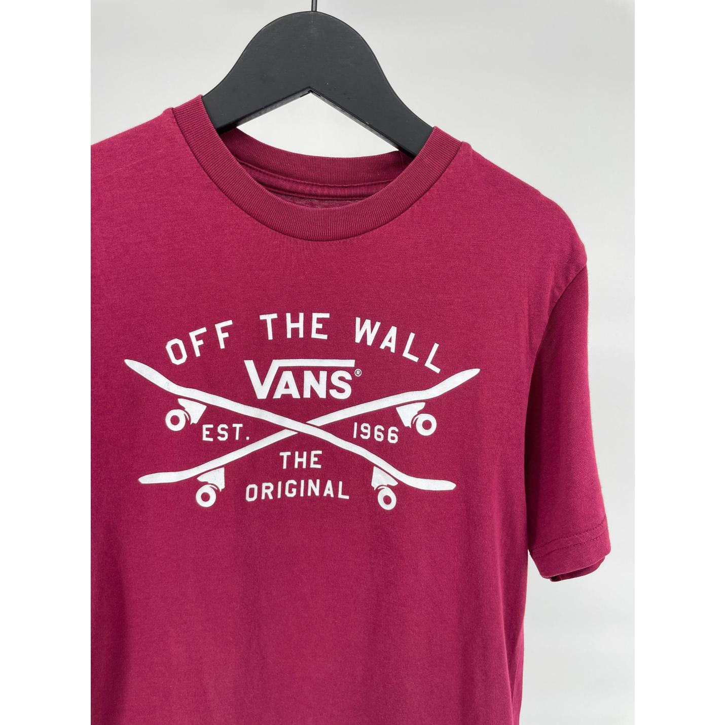 T-shirt Bordeaux met Witte Print Maat 134 / 140; Afbeelding: 3