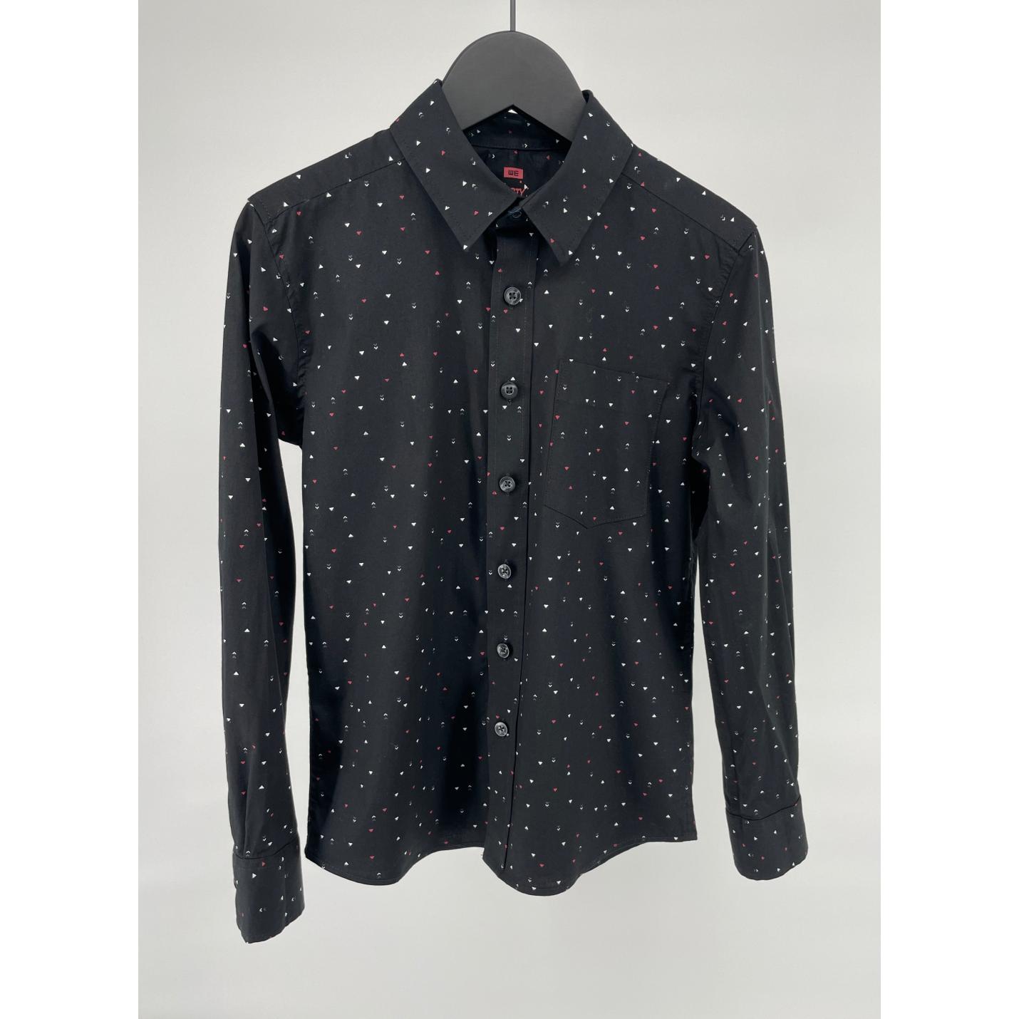 WE Overhemd Donkerblauw met Print Maat 134 / 140