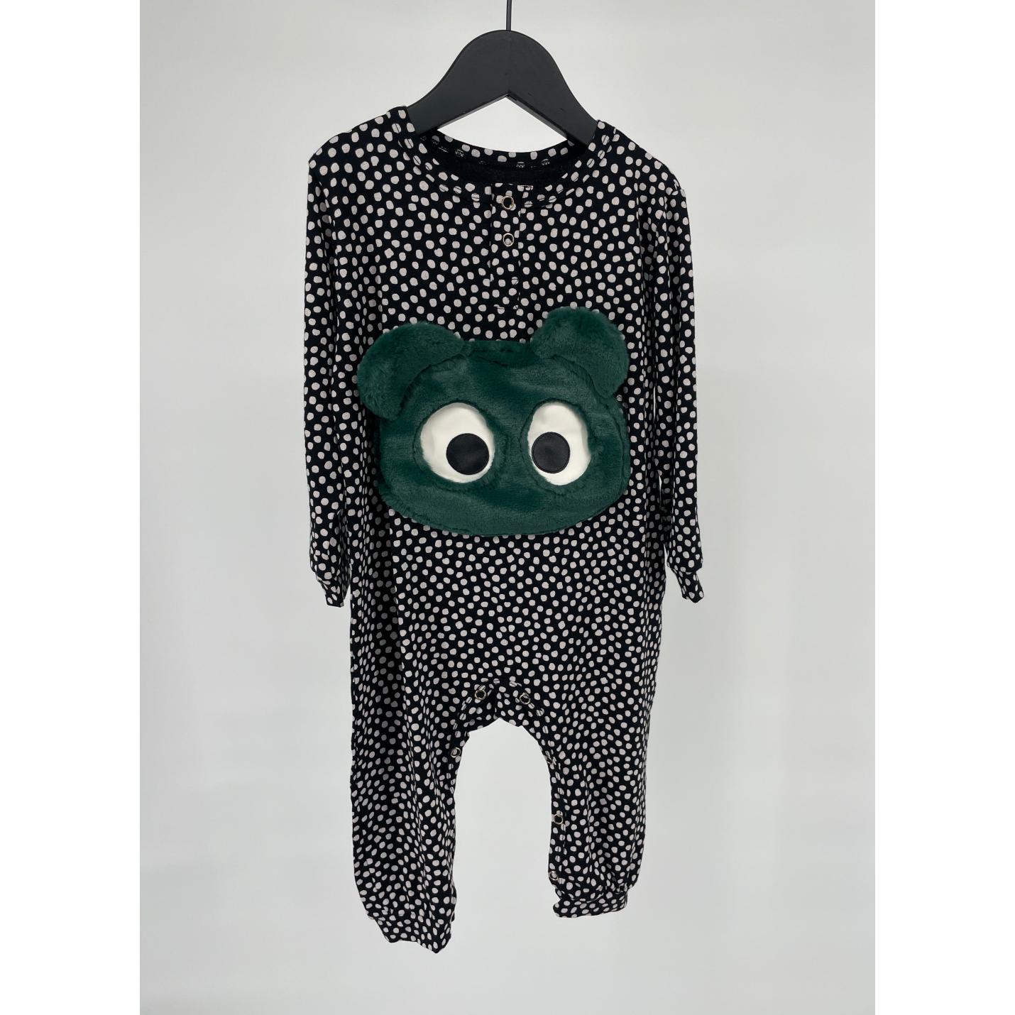 Jumpsuit Zwart Witte Stippen Gezicht Maat 92; Afbeelding: 2