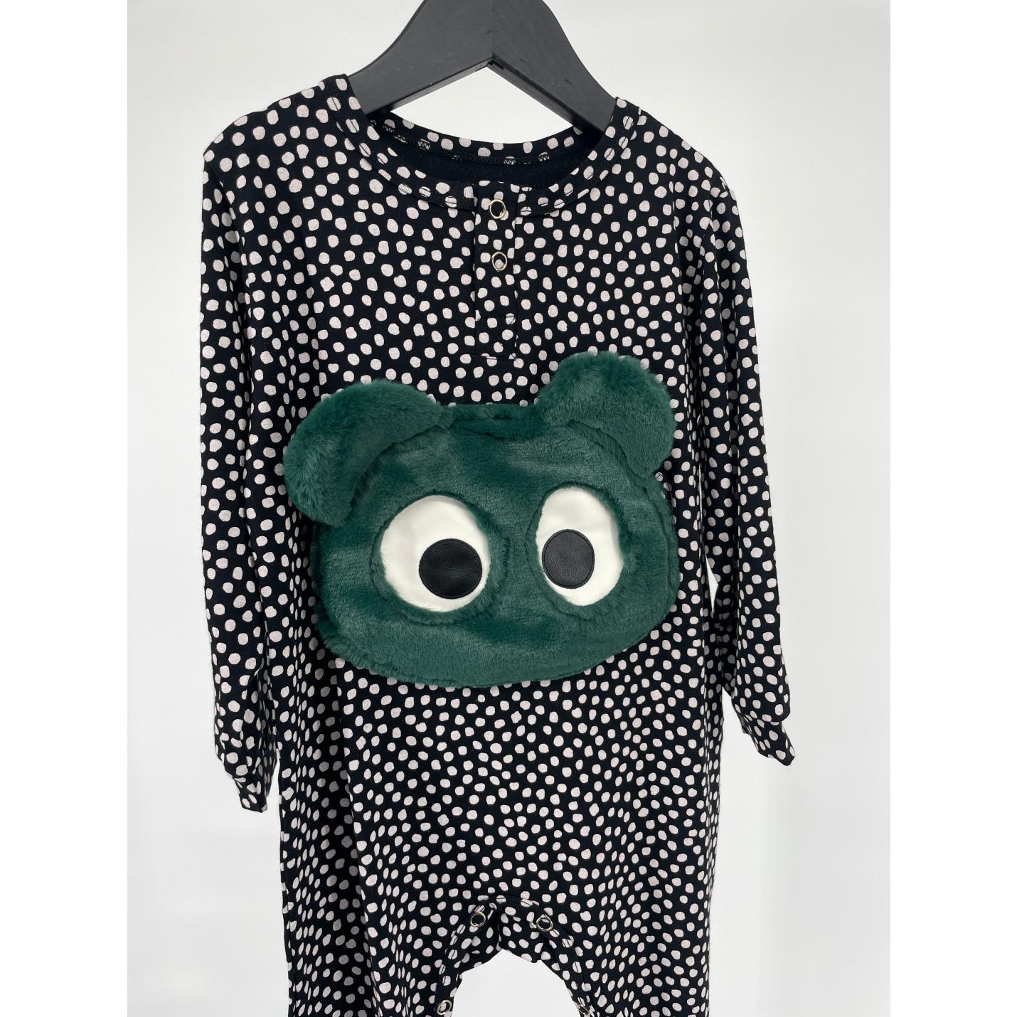 Jumpsuit Zwart Witte Stippen Gezicht Maat 92; Afbeelding: 4