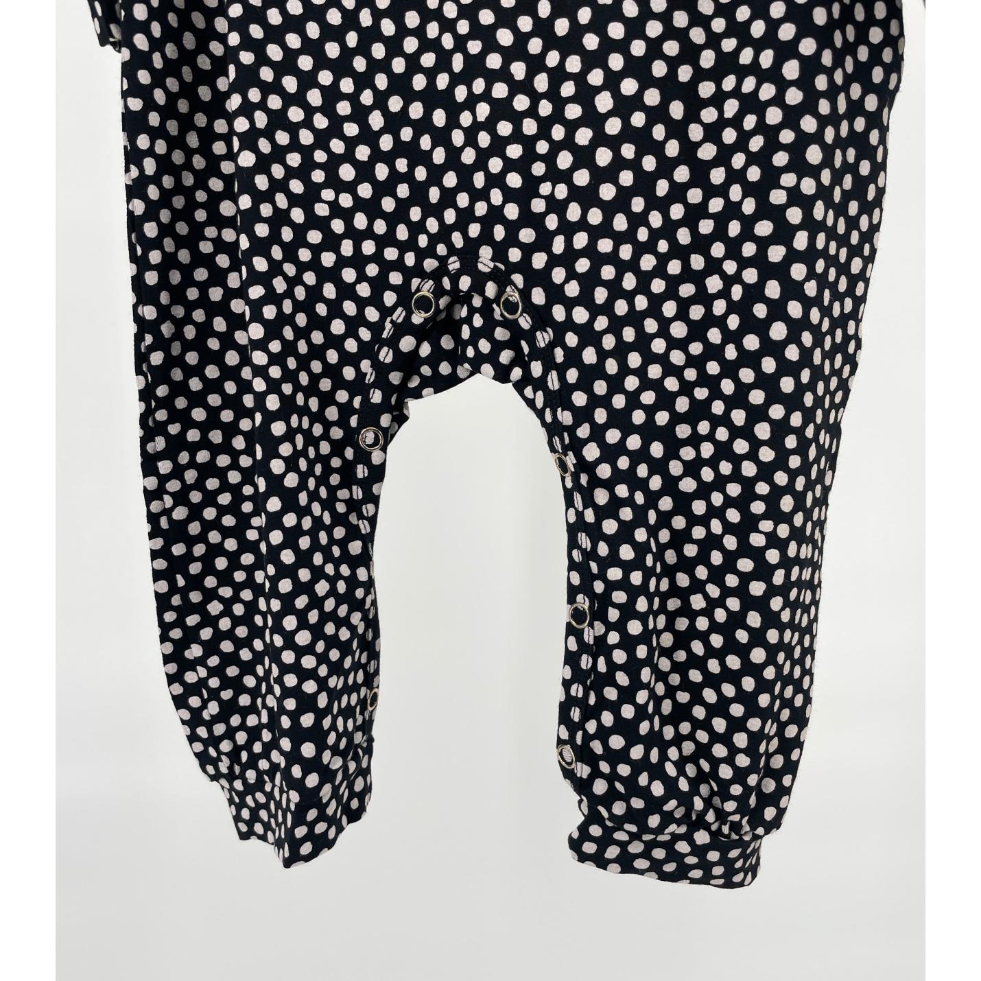 Jumpsuit Zwart Witte Stippen Gezicht Maat 92; Afbeelding: 5