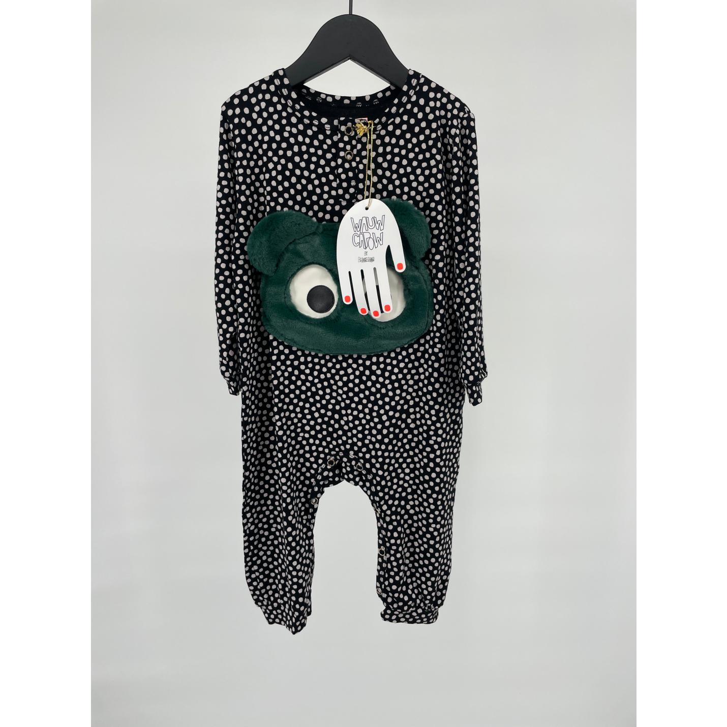 Jumpsuit Zwart Witte Stippen Gezicht Maat 92