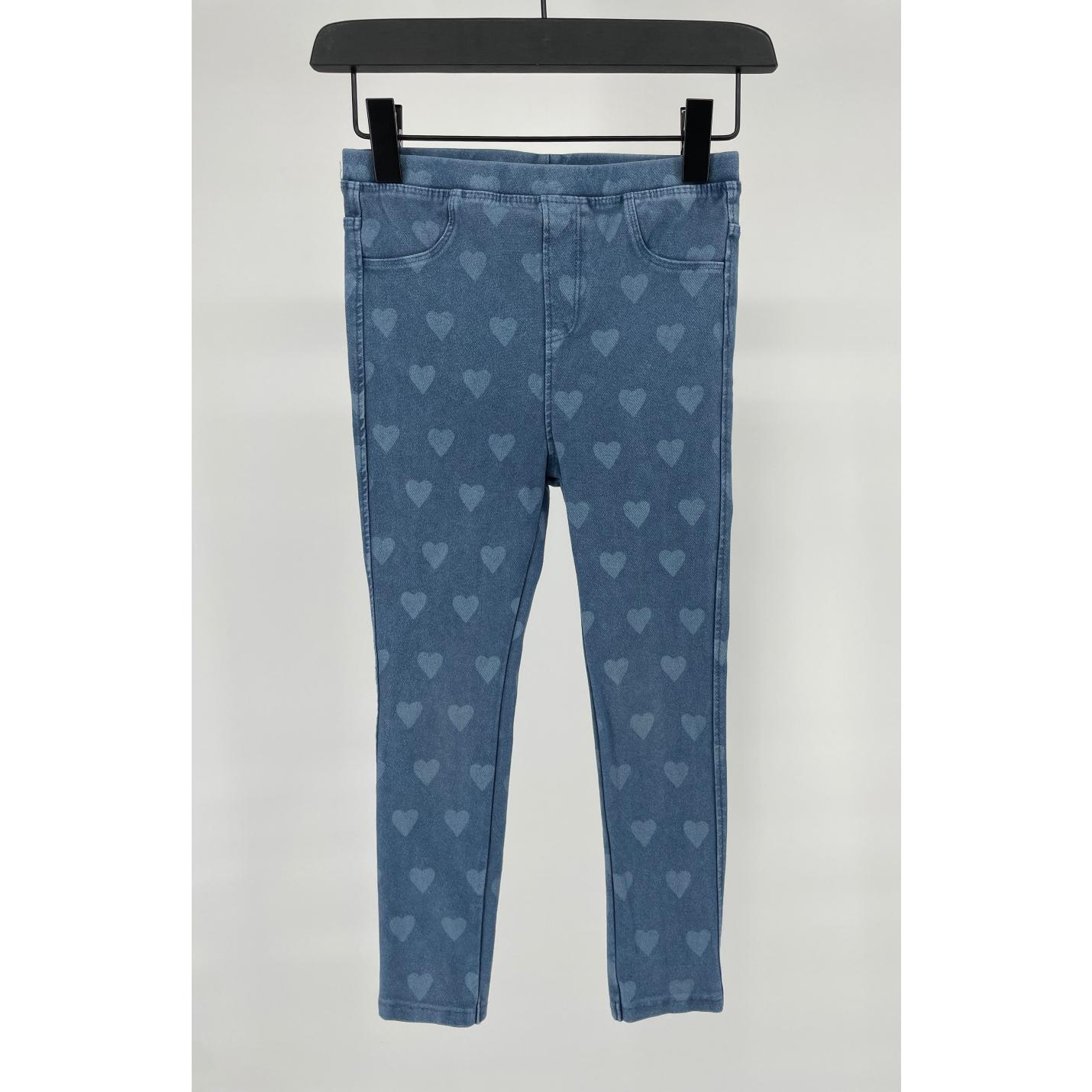 Broek Blauw Hartjes Print Maat 110