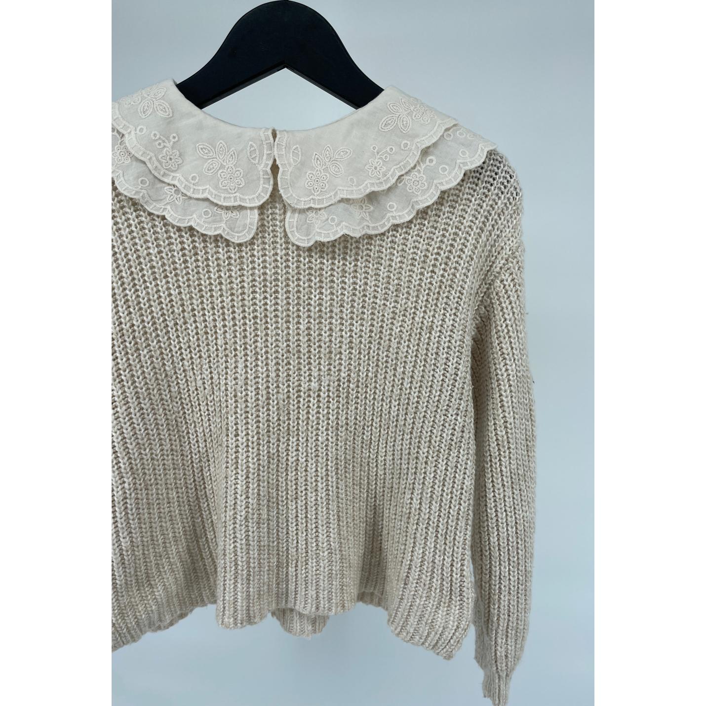Trui Beige met Kraag Maat 116; Afbeelding: 3
