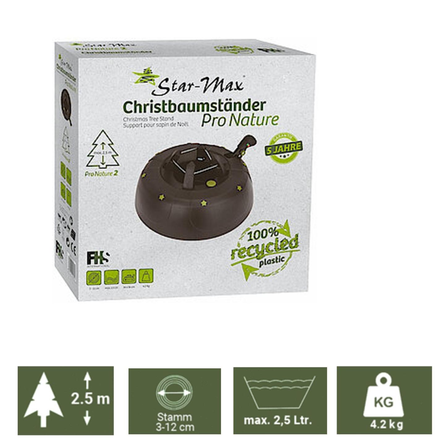 Kerstboomstandaard Pro nature 2 - bomen tot 2,5 meter - 100% gerecycled kunststof