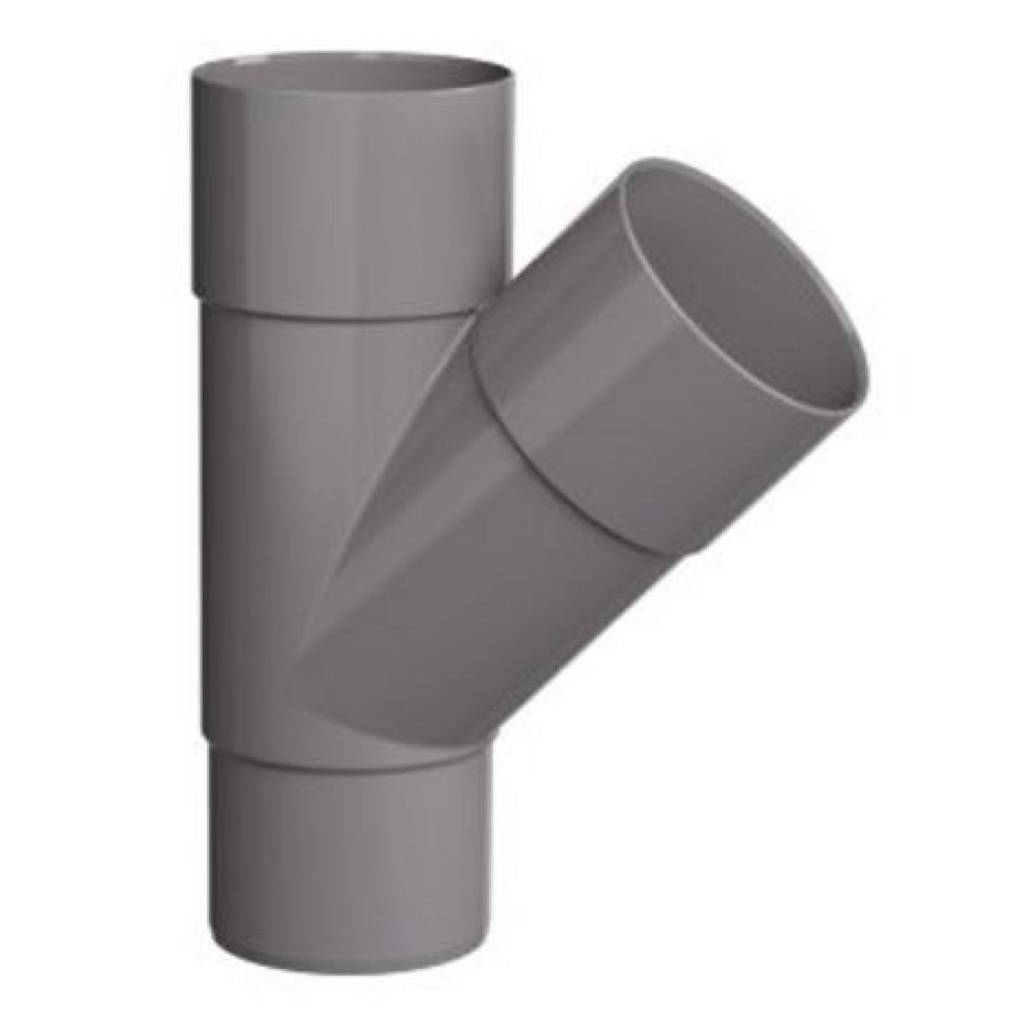 PVC 70 mm T-stuk 45° HWA 2 x LV - verjongd spie