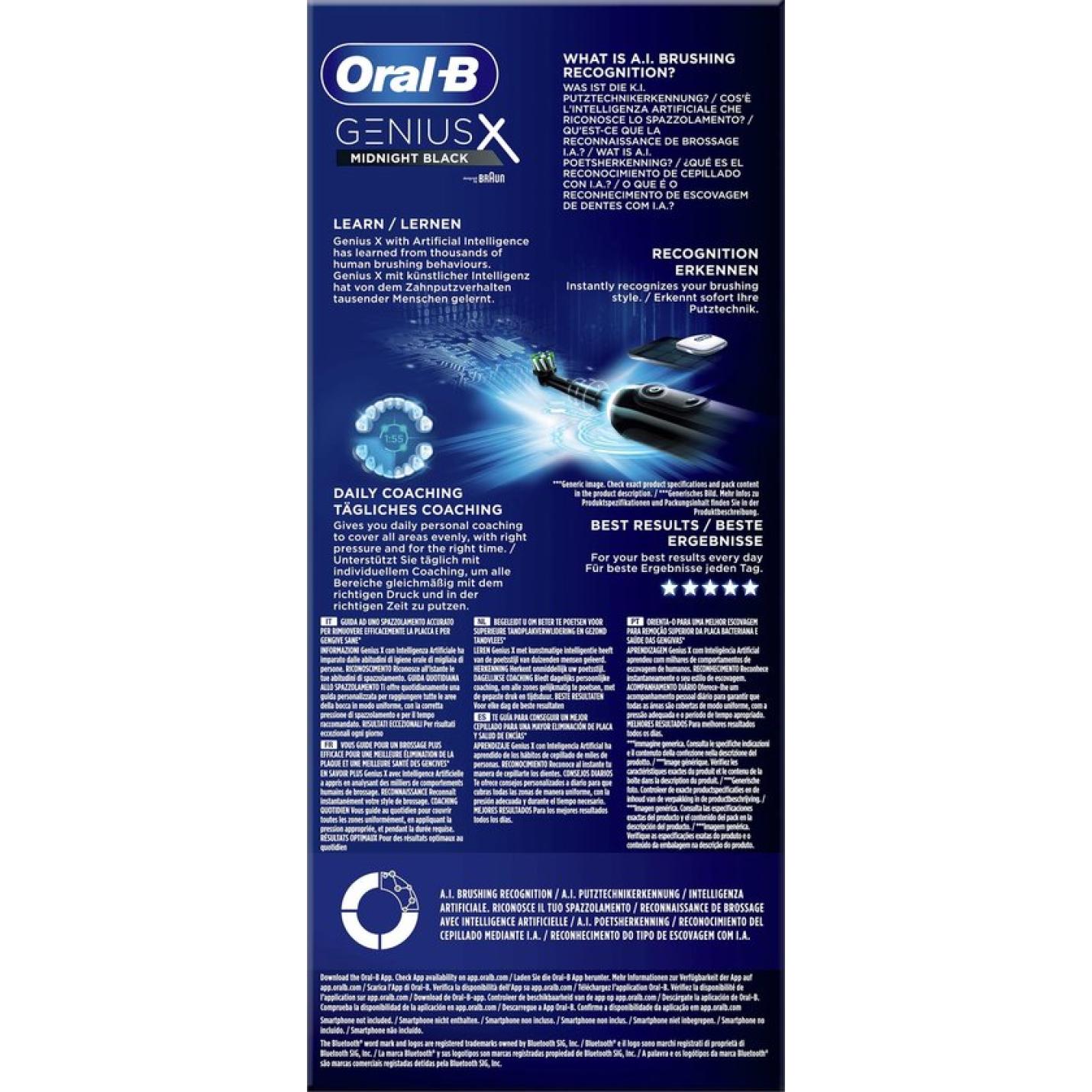 Oral-B Genius X Special Edition - Zwart - Elektrische Tandenborstel met AI - 1 Handvat, 1 Opzetborstel en Reisetui; Afbeelding: 2