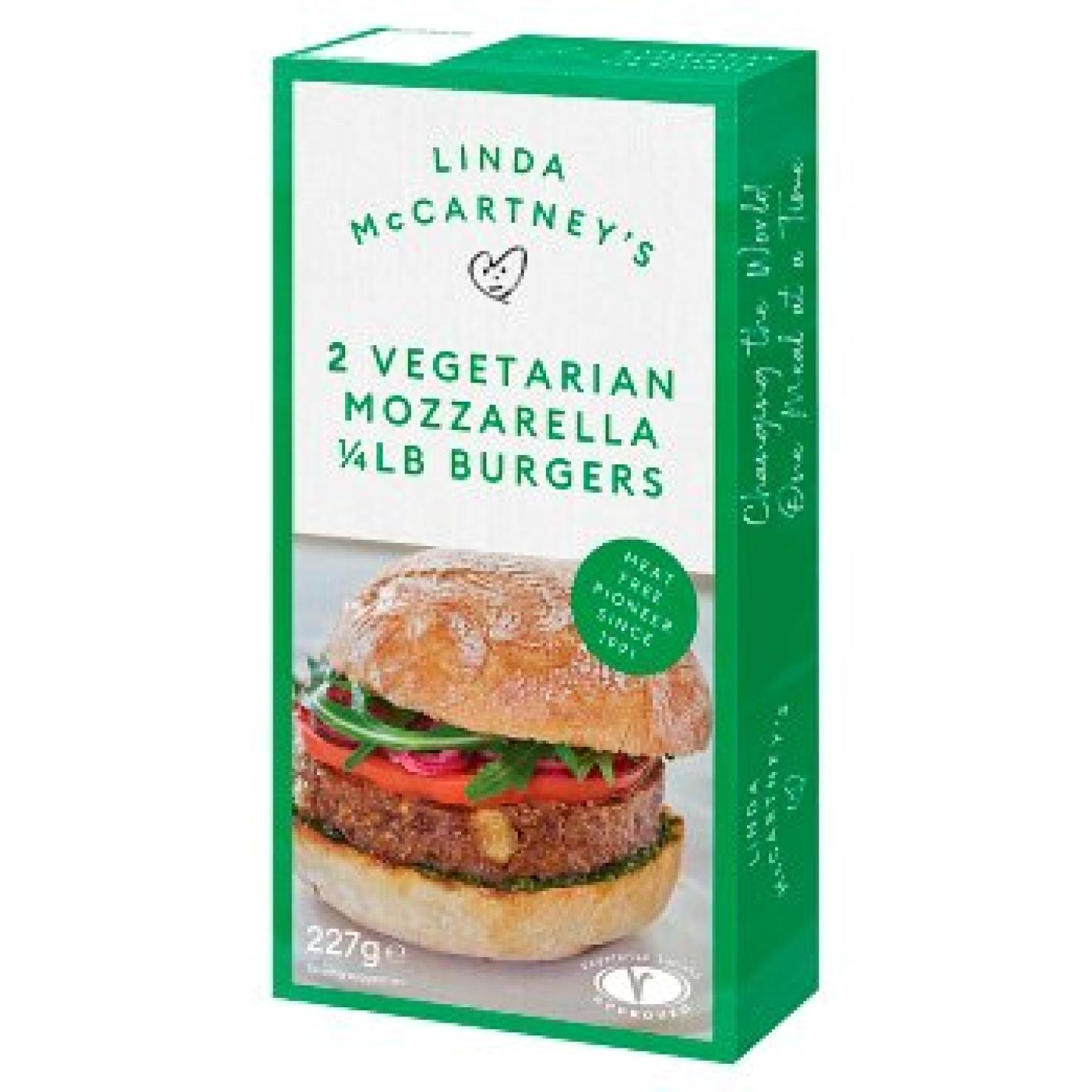 Linda McCartney's 2 Vegetarian Mozzarella Burgers 227g; Afbeelding: 2