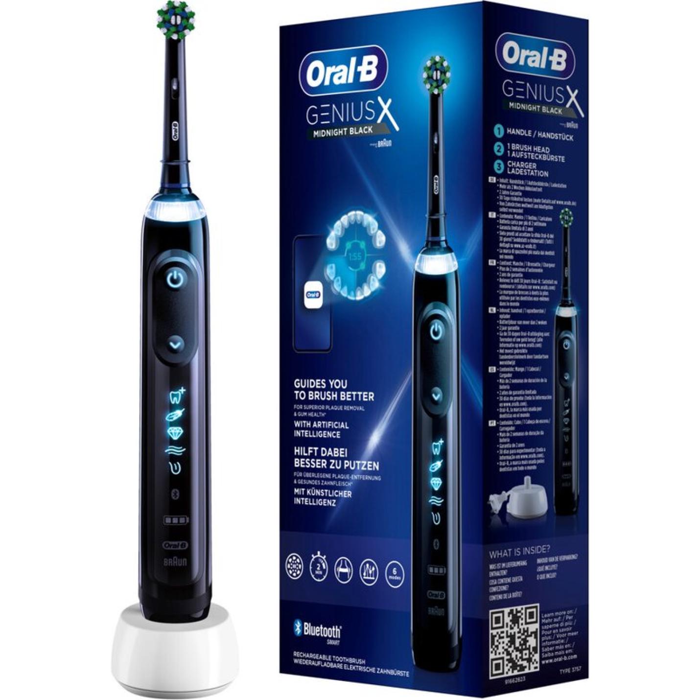 Oral-B Genius X Special Edition - Zwart - Elektrische Tandenborstel met AI - 1 Handvat, 1 Opzetborstel en Reisetui; Afbeelding: 3