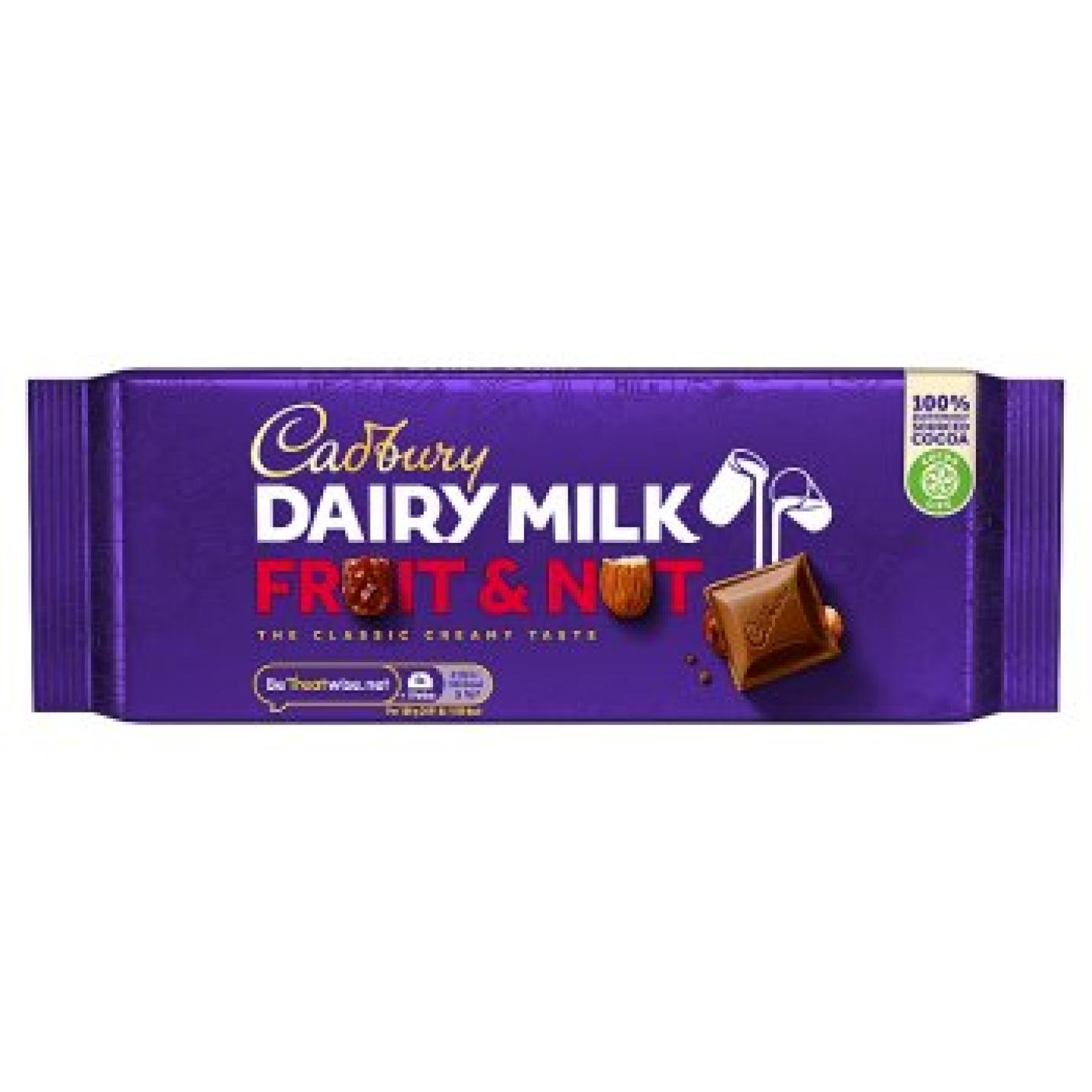 Cadbury Dairy Milk Fruit & Nut Chocolate Bar, 180g 