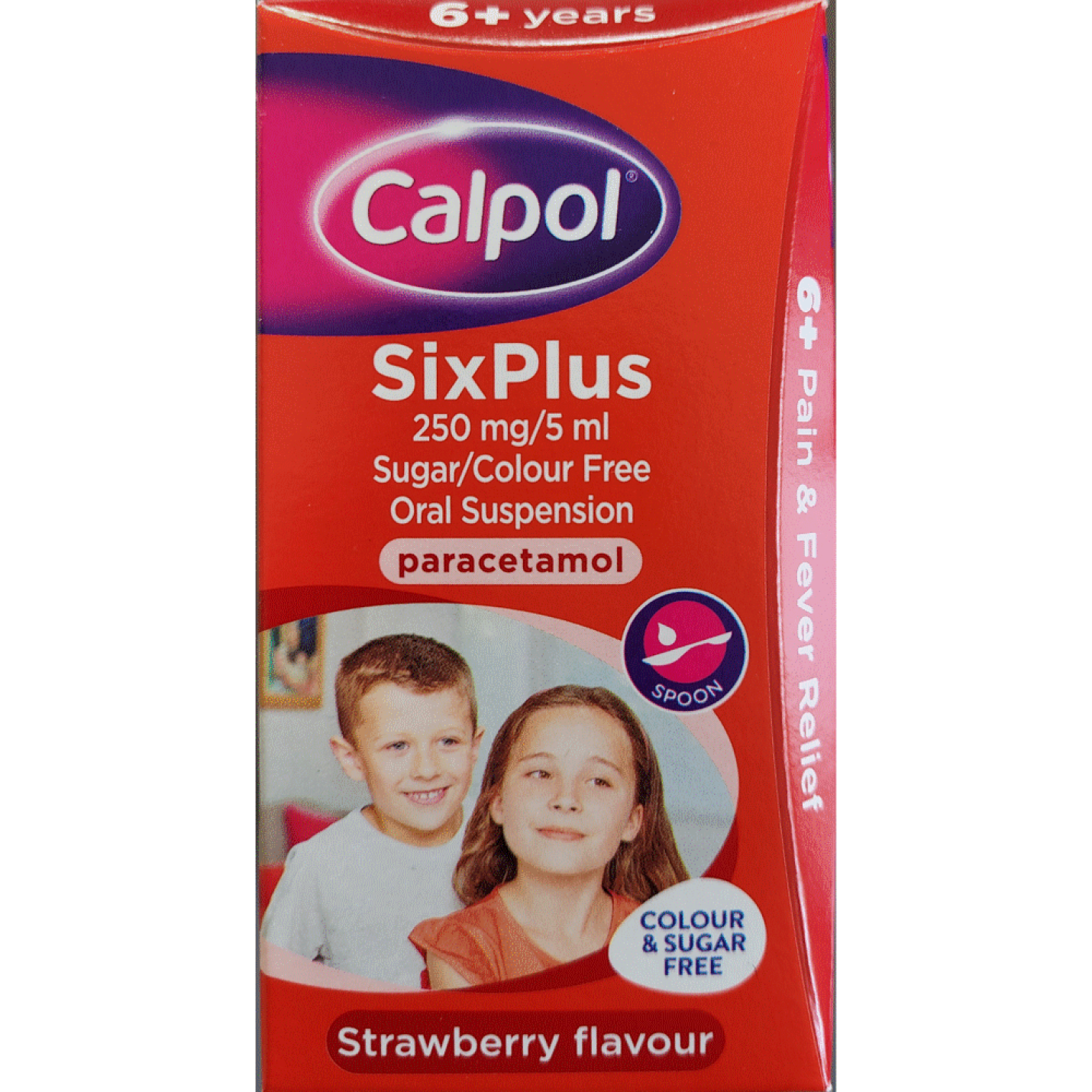 Calpol Six Plus Sugar Free 60ml strawberry flavour