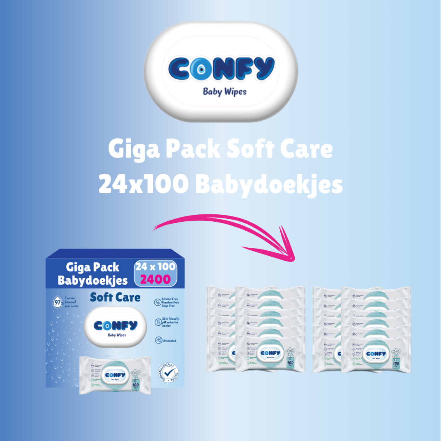 Soft Care Babydoekjes - 3x100 - Trio Pack; Afbeelding: 3