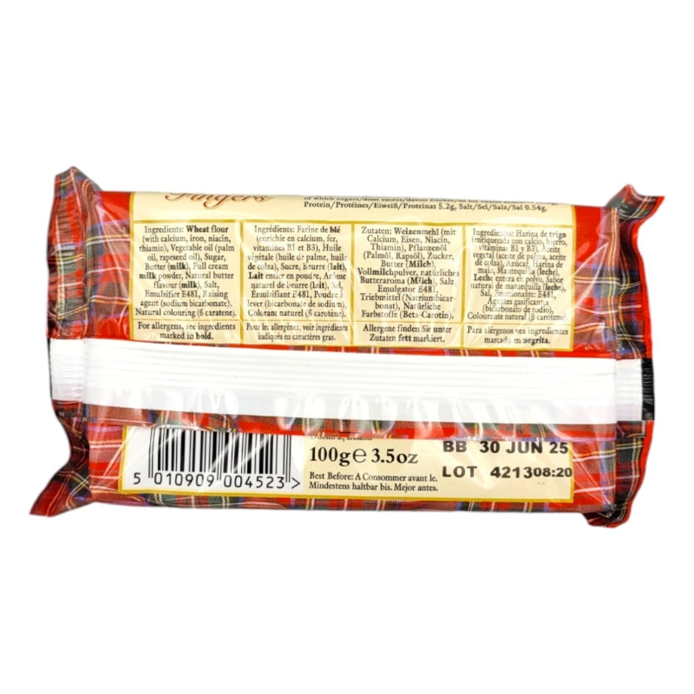 Highland Specialty Shortbread Fingers 100g reverse