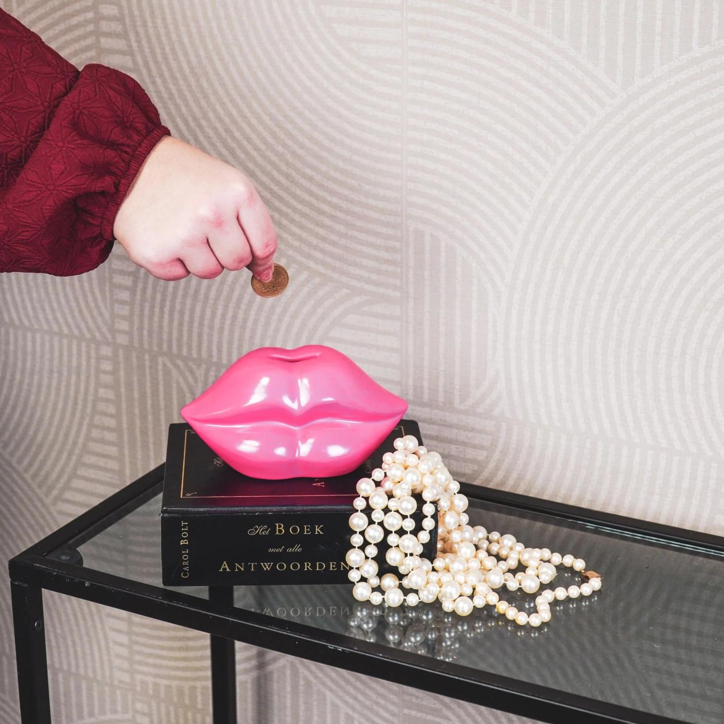 Housevitamin Spaarpot Lippen Neon Roze; Afbeelding: 2