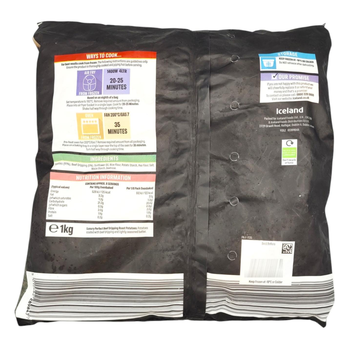 Iceland Luxury Beef Dripping Roast Potatoes 1kg ingredients