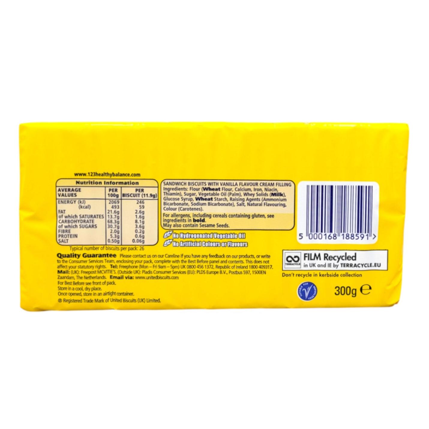 McVitie's Tasties Custard Creams 300g ingredients