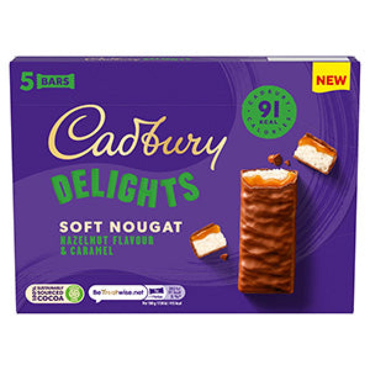 Cadbury's Delights Hazelnut Caramel 110g, 5-pack