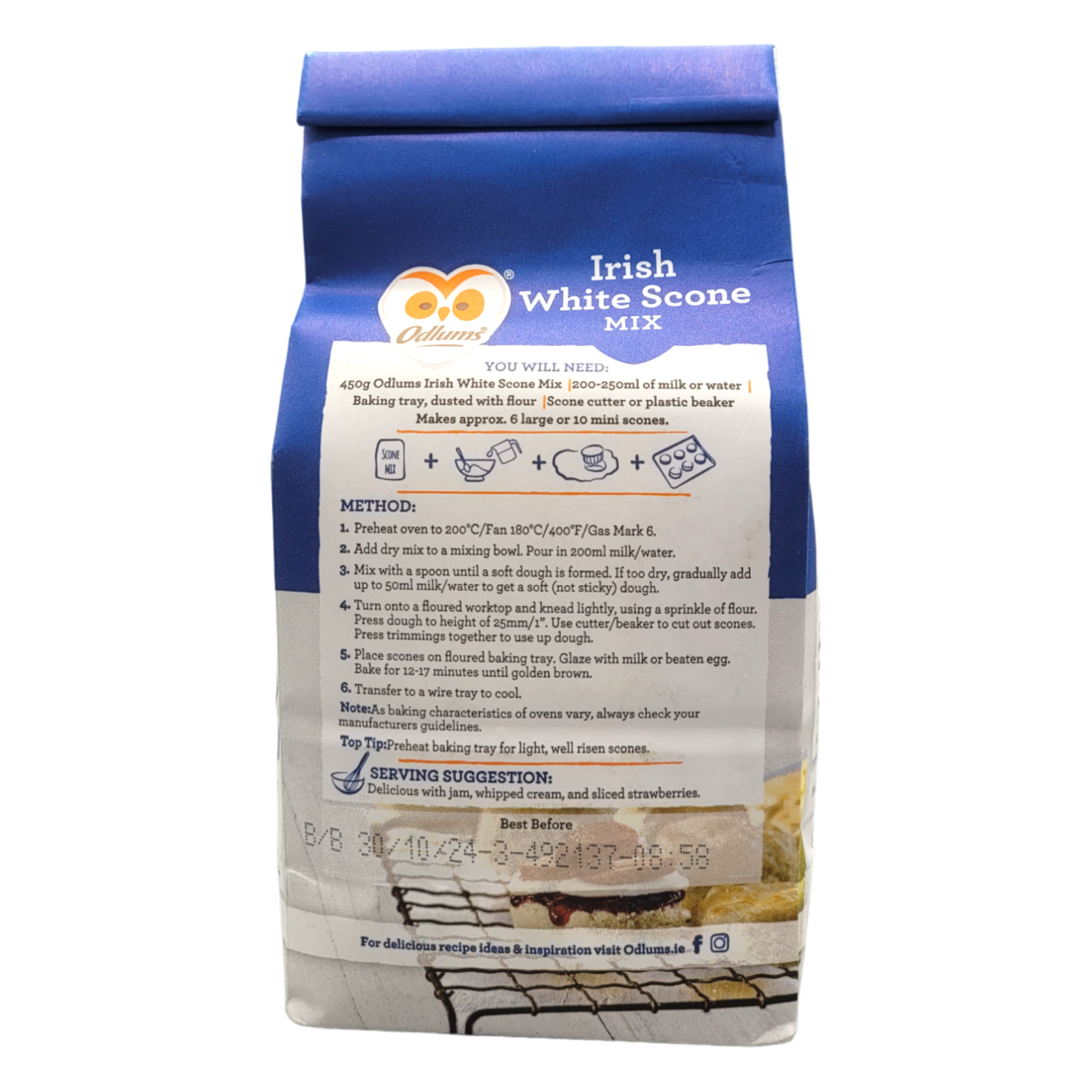 Odlums Irish White Scones Mix 450g; Afbeelding: 2