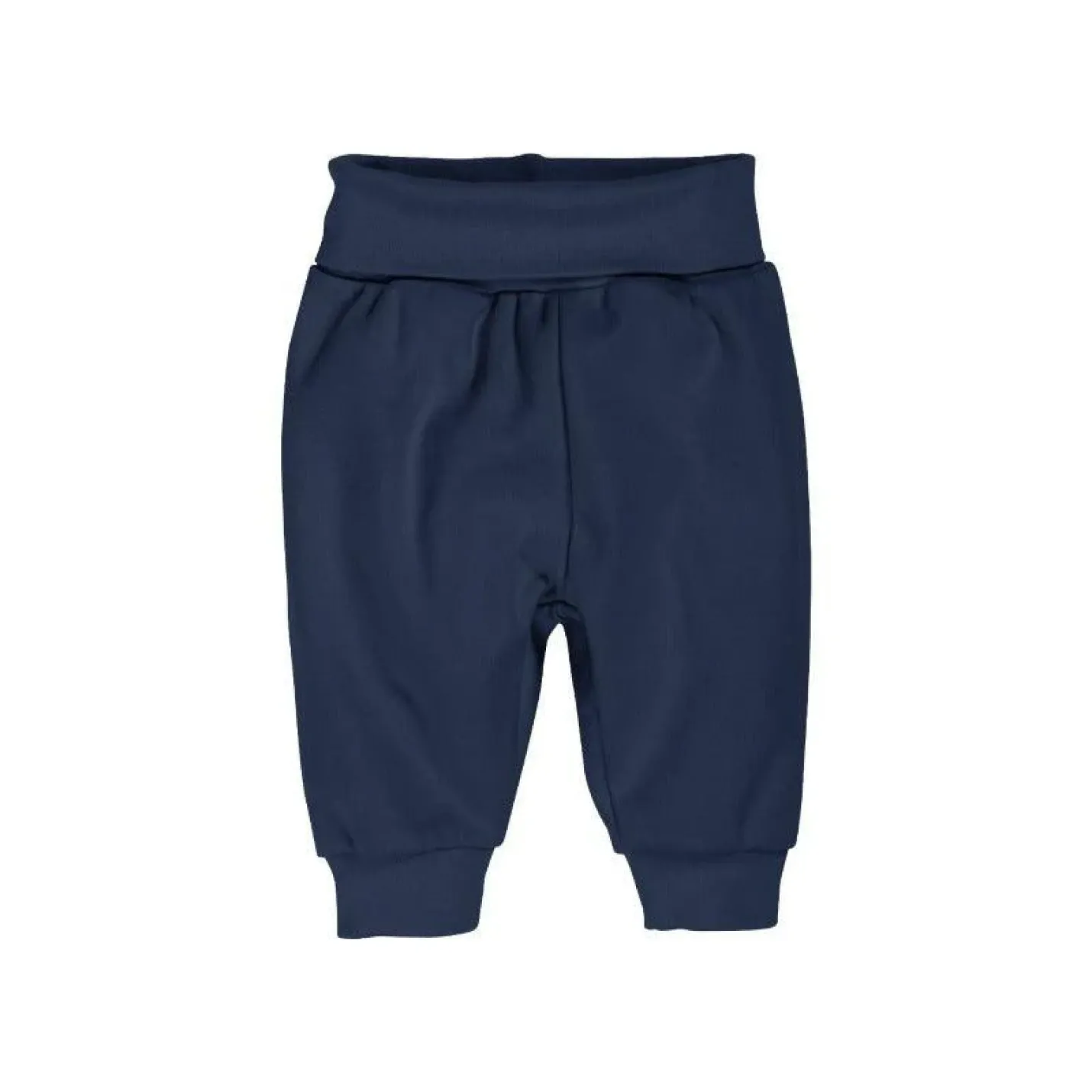 Broekje Marineblauw is een babybroekje met boven en onderaan de broek elastische banden in de kleur marineblauw
