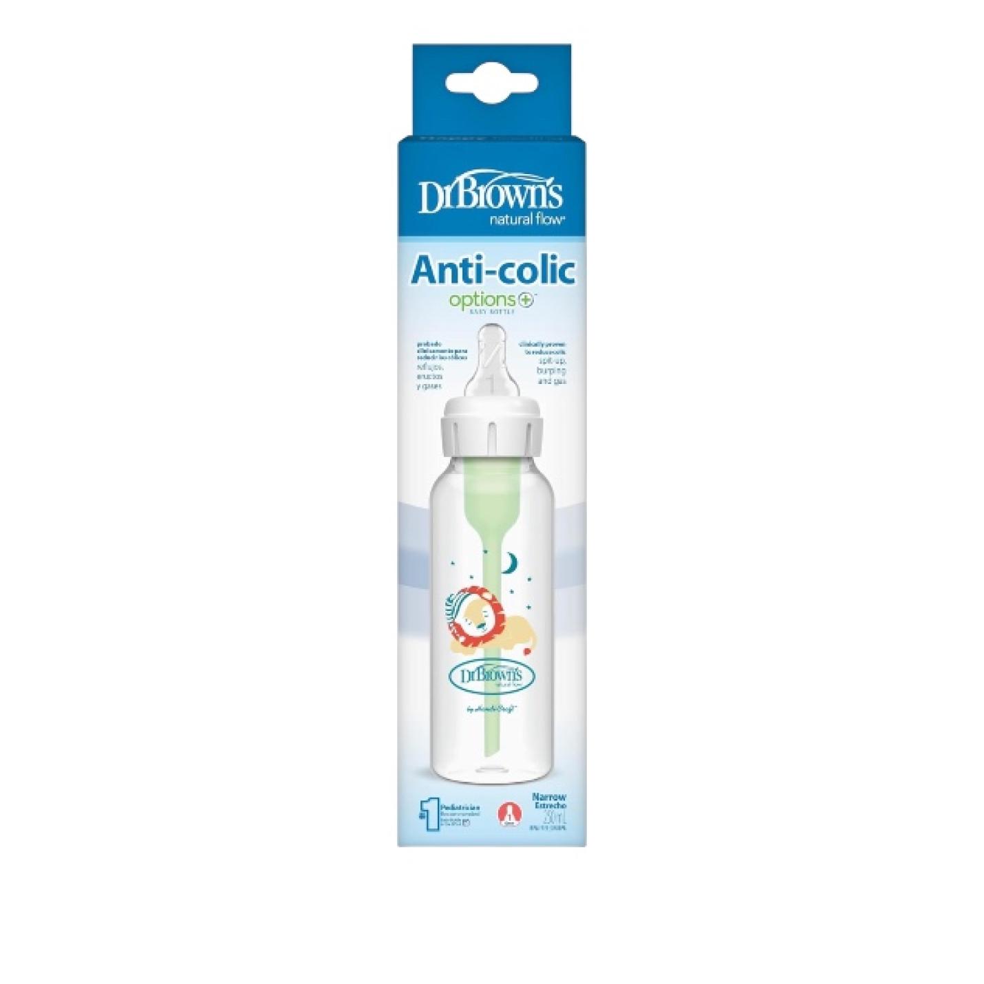 Dr.Brown's-standaard-fles-250ml-option-antikoliek-Leeuw-verpakking