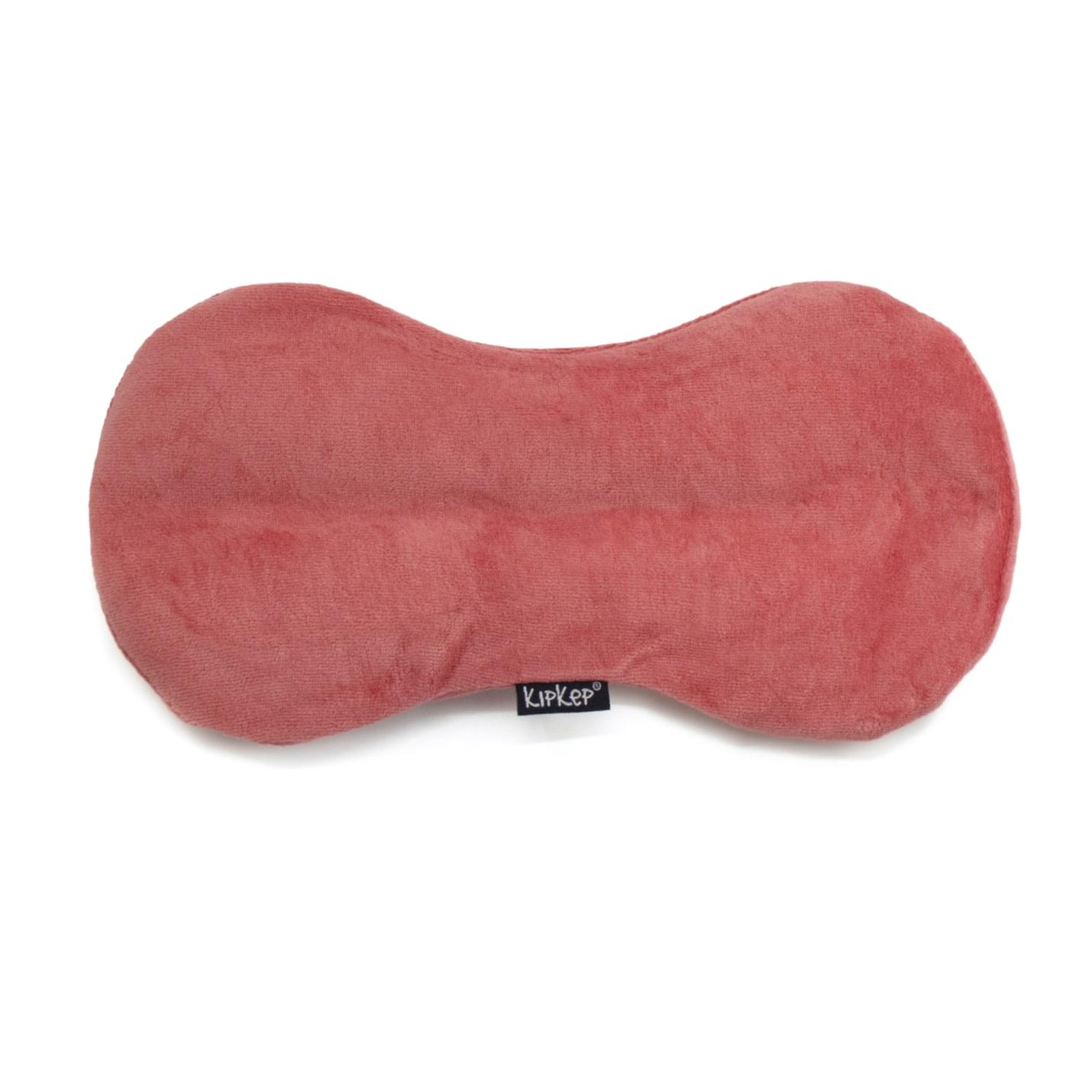 Woller Warmtekussentje Roze KipKep is een roze langwerpig plat kussentje met vlaszaad erin om te grbuiken bij baby's bij buikkrampjes