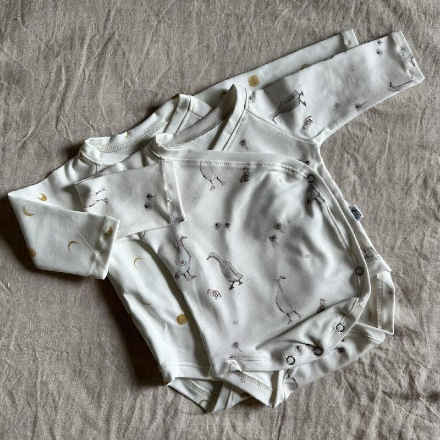 Baby en Prematuren rompertje met maantjes en ganzen