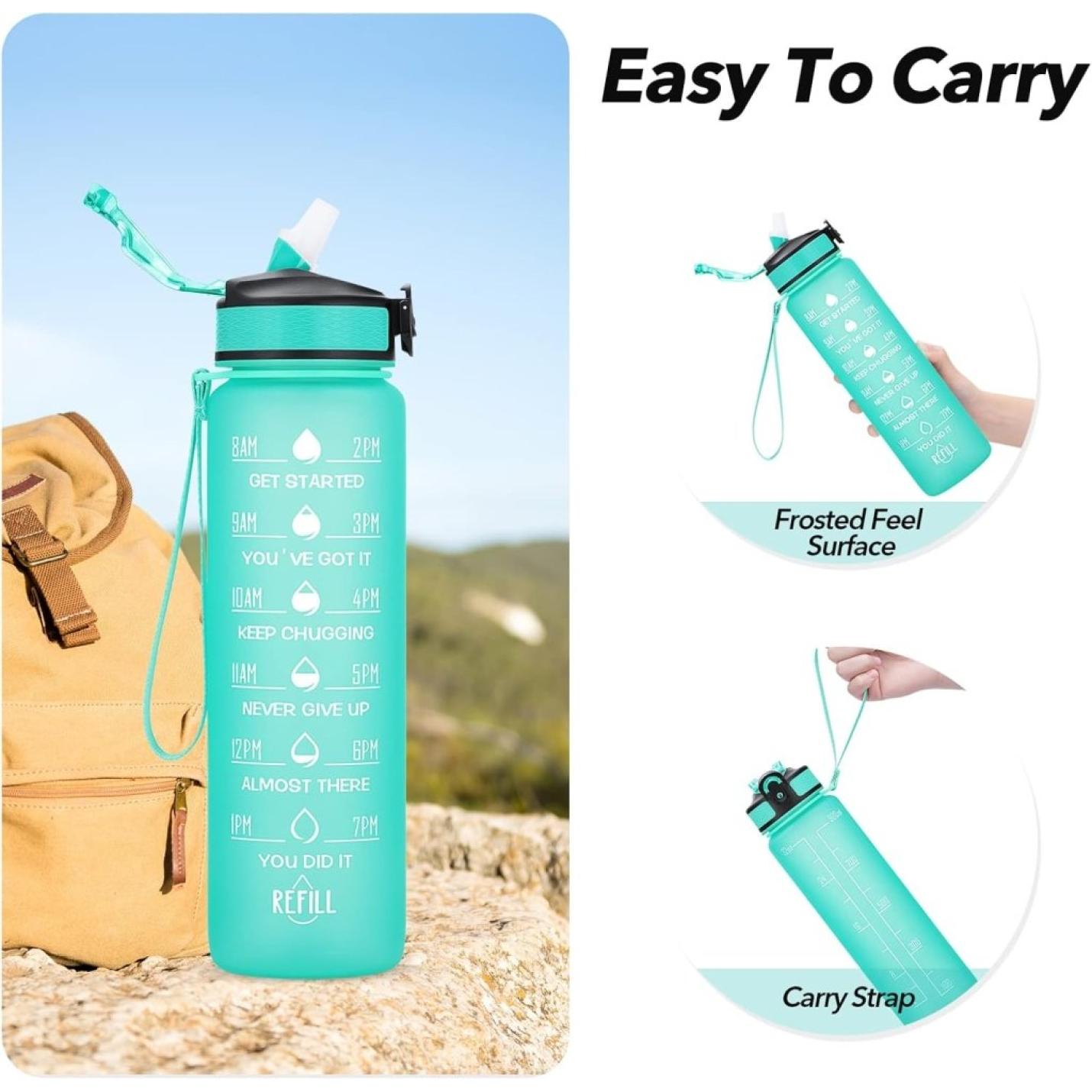 💧 Altijd gehydrateerd met deze BPA - vrije waterfles van 1 liter! - happygetfit.com