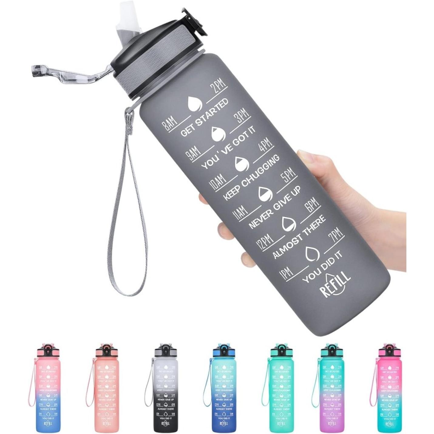 💧 Altijd gehydrateerd met deze BPA - vrije waterfles van 1 liter! - happygetfit.com