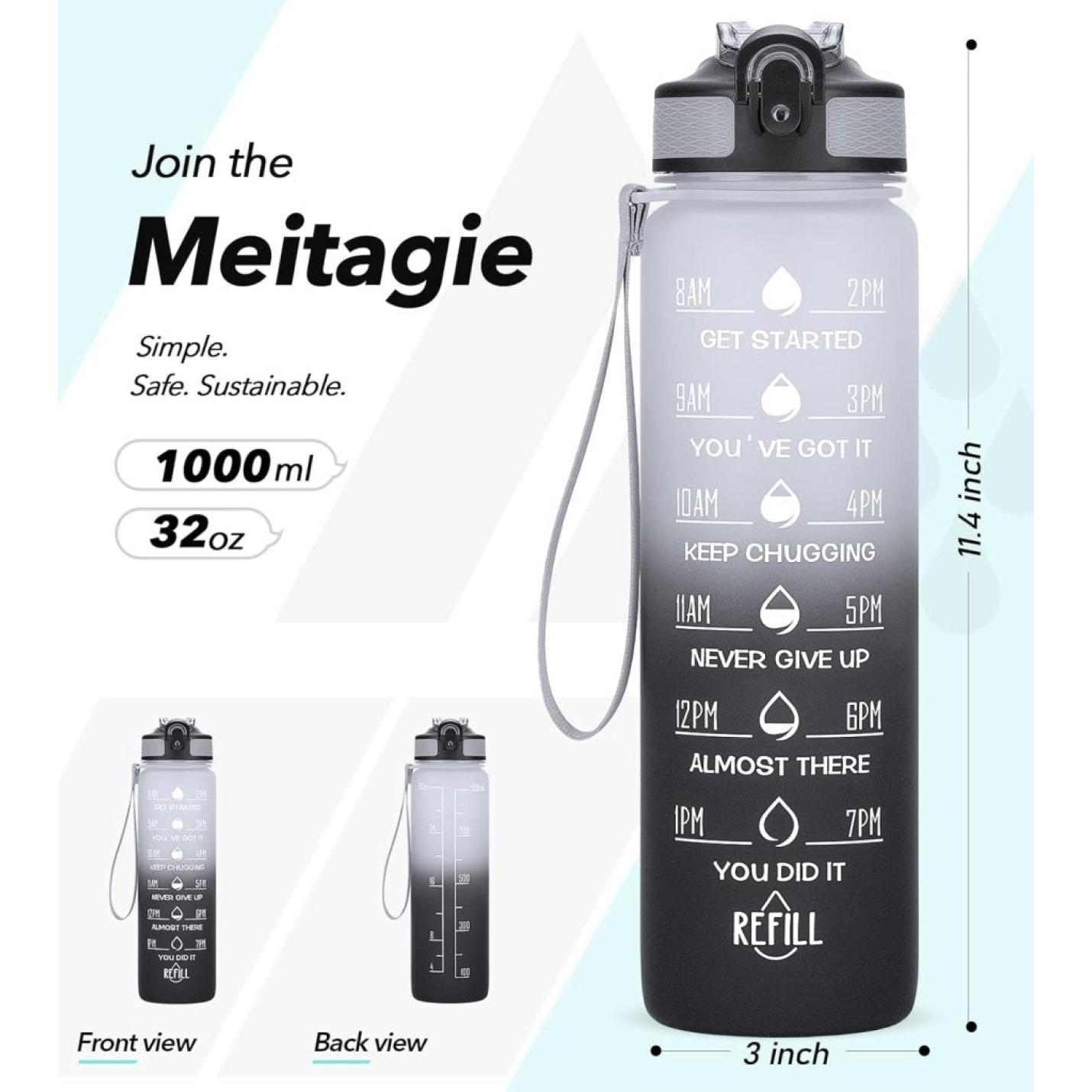 💧 Altijd gehydrateerd met deze BPA - vrije waterfles van 1 liter! - happygetfit.com