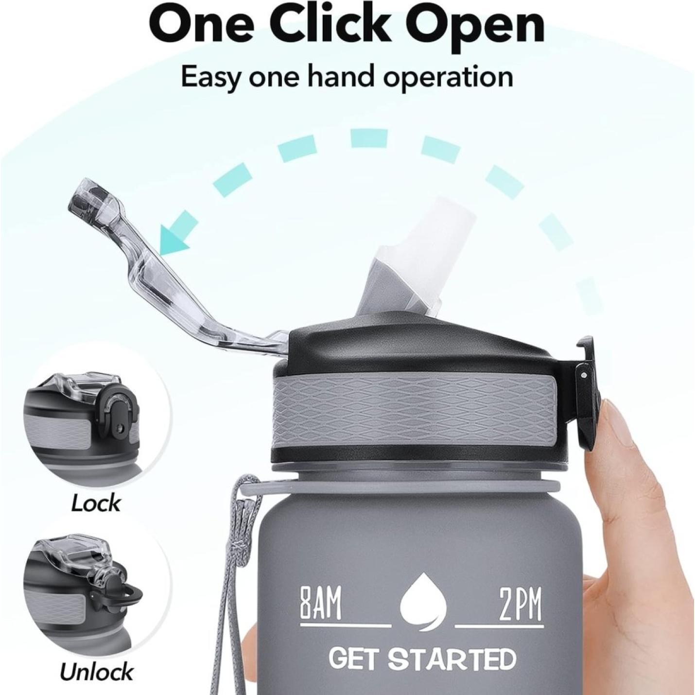 💧 Altijd gehydrateerd met deze BPA - vrije waterfles van 1 liter! - happygetfit.com