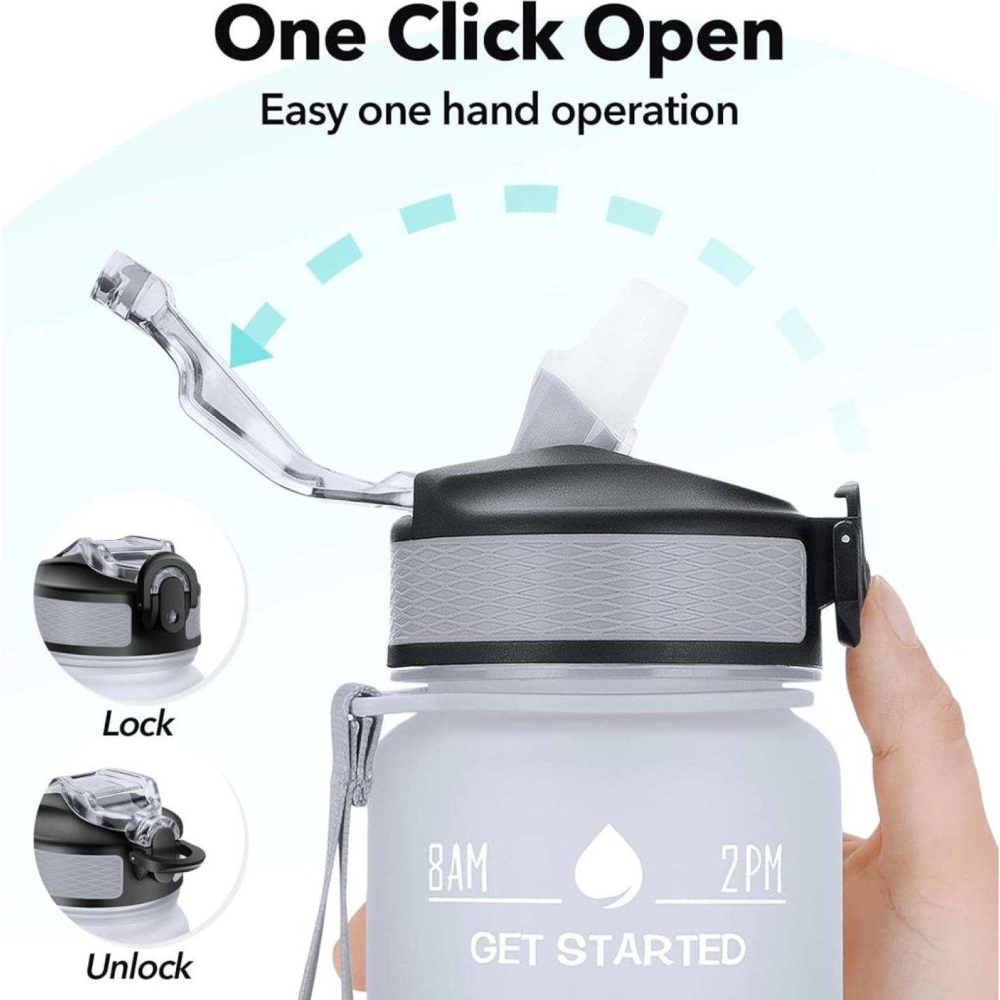 💧 Altijd gehydrateerd met deze BPA - vrije waterfles van 1 liter! - happygetfit.com