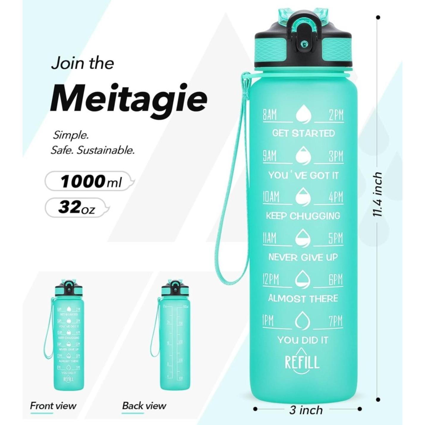 💧 Altijd gehydrateerd met deze BPA - vrije waterfles van 1 liter! - happygetfit.com