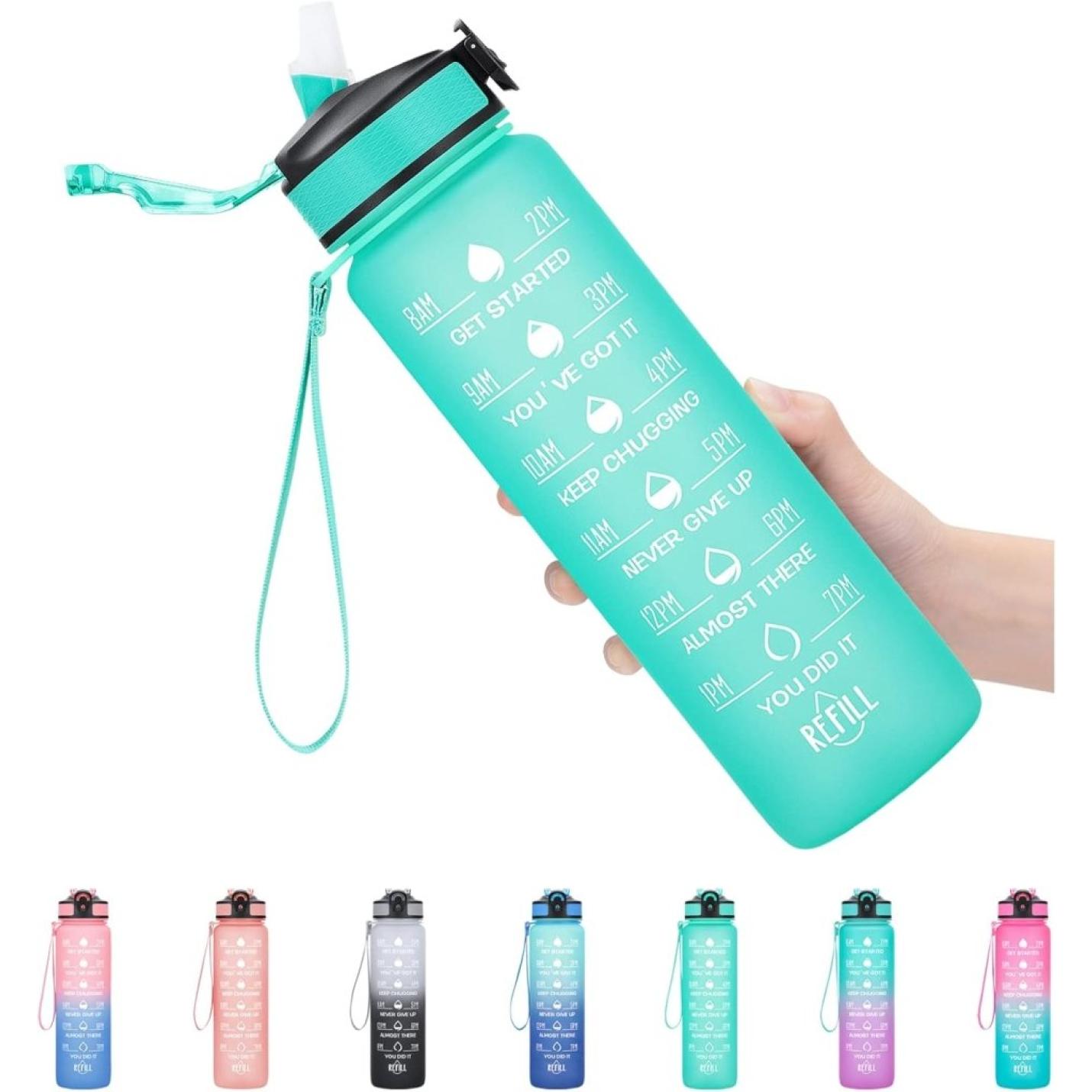 💧 Altijd gehydrateerd met deze BPA - vrije waterfles van 1 liter! - happygetfit.com
