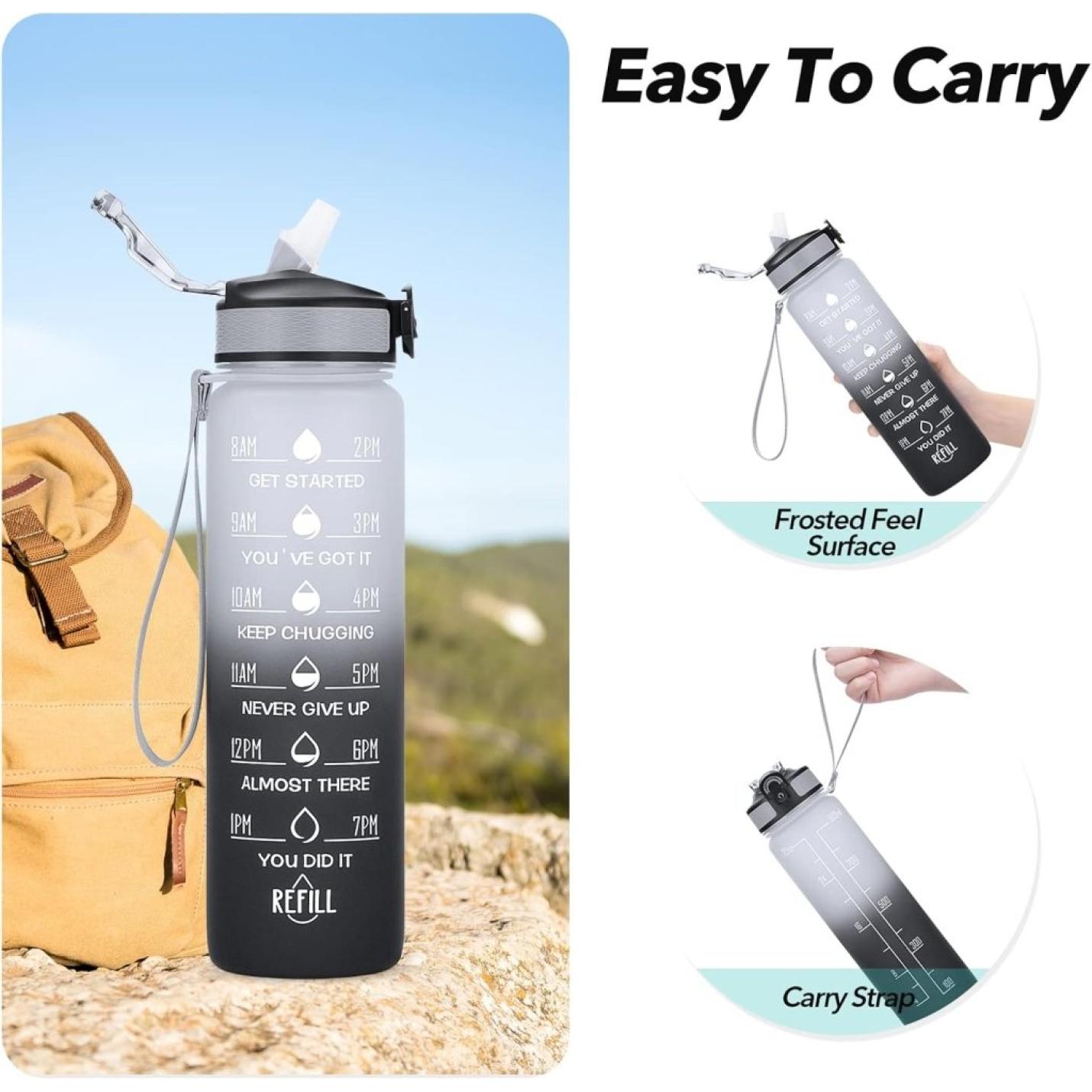 💧 Altijd gehydrateerd met deze BPA - vrije waterfles van 1 liter! - happygetfit.com