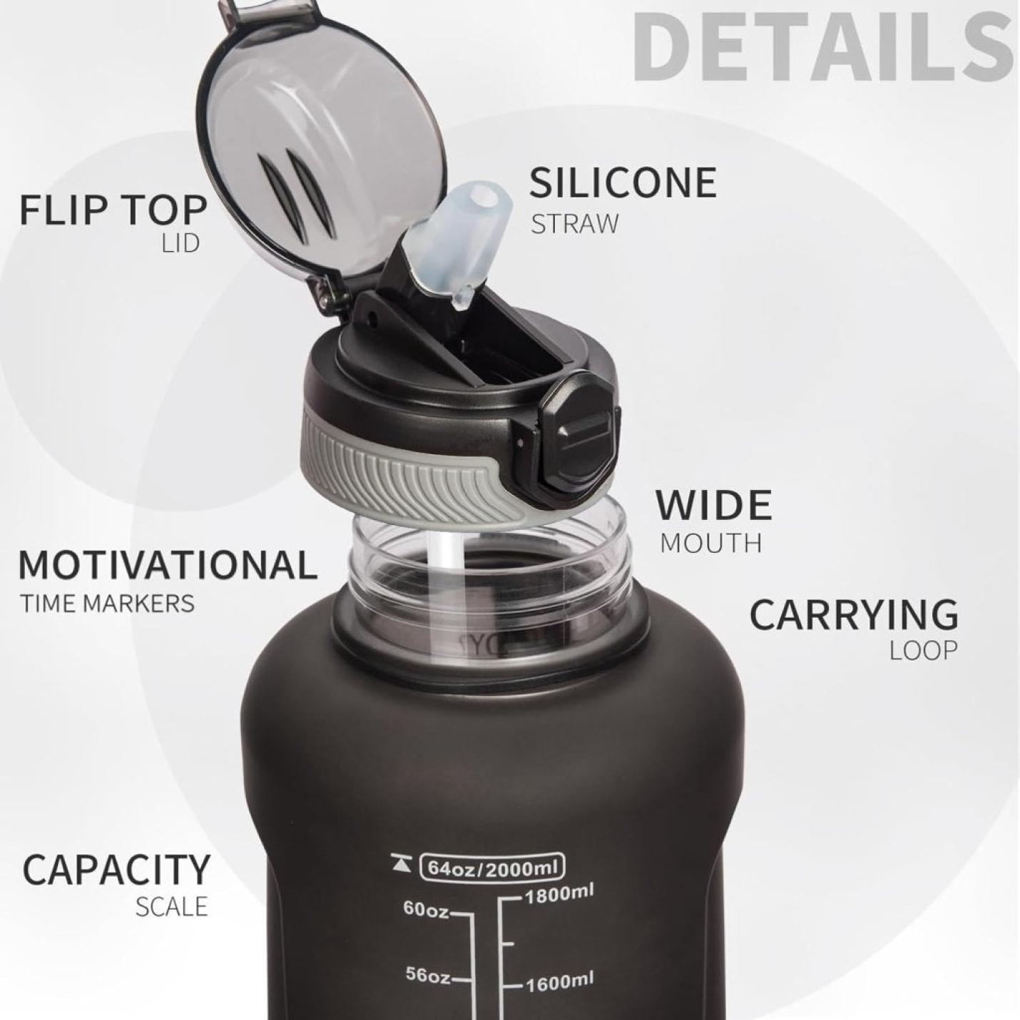 💧 Blijf gehydrateerd met deze 2 liter sportdrinkfles! - happygetfit.com