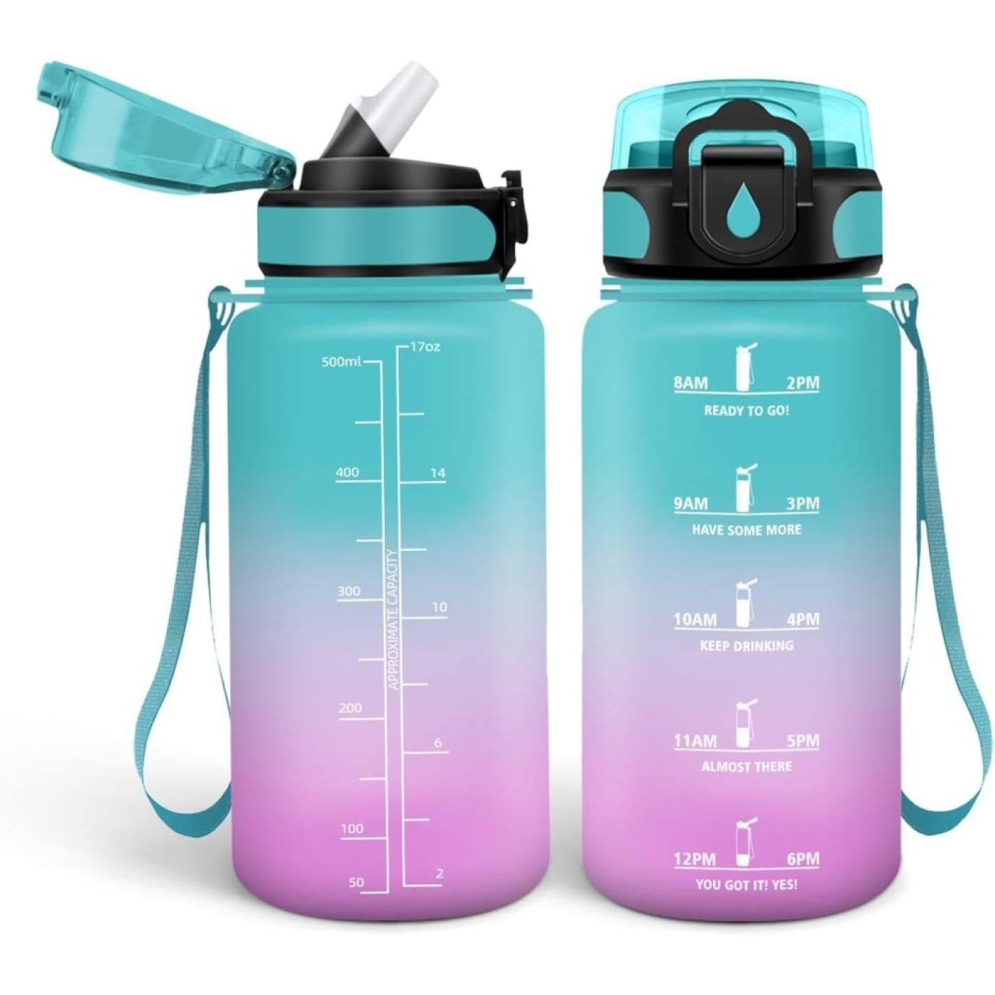 💧 Blijf gehydrateerd met deze BPA - vrije drinkfles van 500 ml en 1000 ml! - happygetfit.com