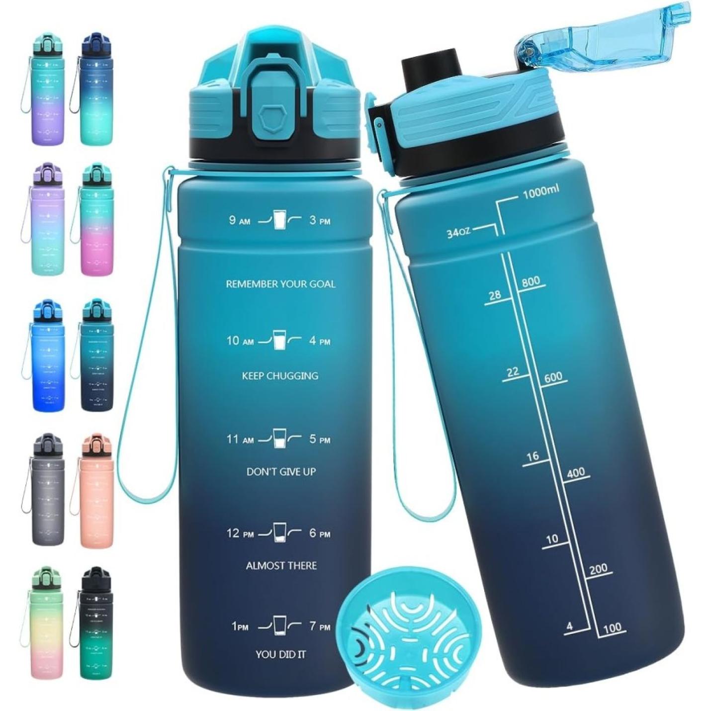 💧 Blijf gehydrateerd met deze BPA - vrije sportfles met tijdmarkering! - happygetfit.com