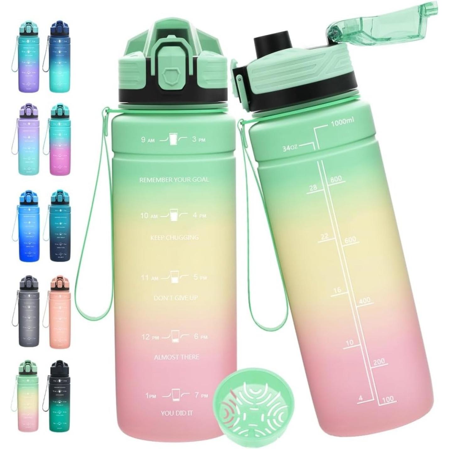 💧 Blijf gehydrateerd met deze BPA - vrije sportfles met tijdmarkering! - happygetfit.com