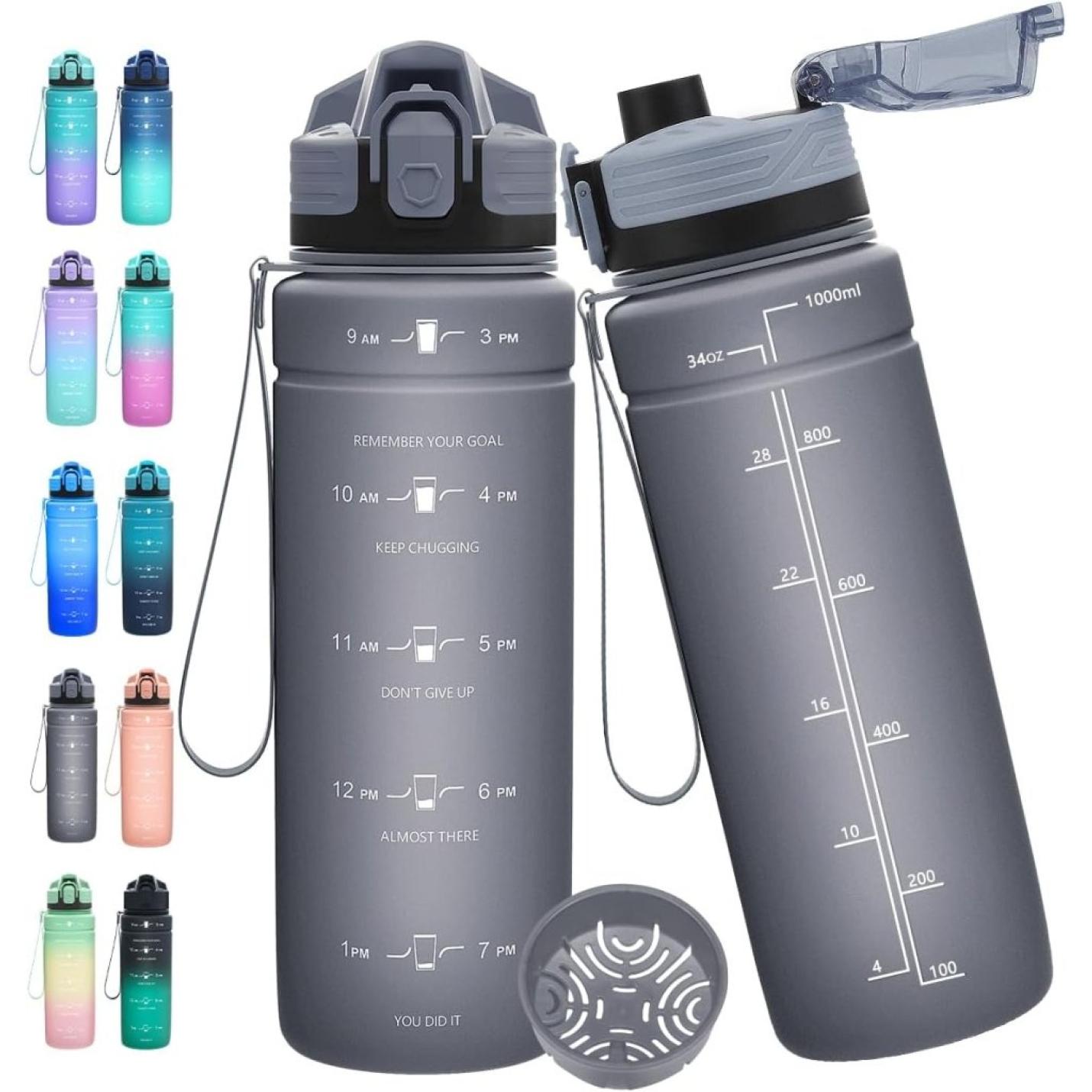 💧 Blijf gehydrateerd met deze BPA - vrije sportfles met tijdmarkering! - happygetfit.com