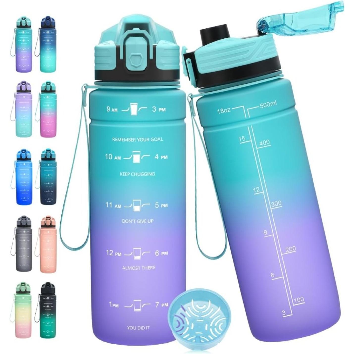 💧 Blijf gehydrateerd met deze BPA - vrije sportfles met tijdmarkering! - happygetfit.com